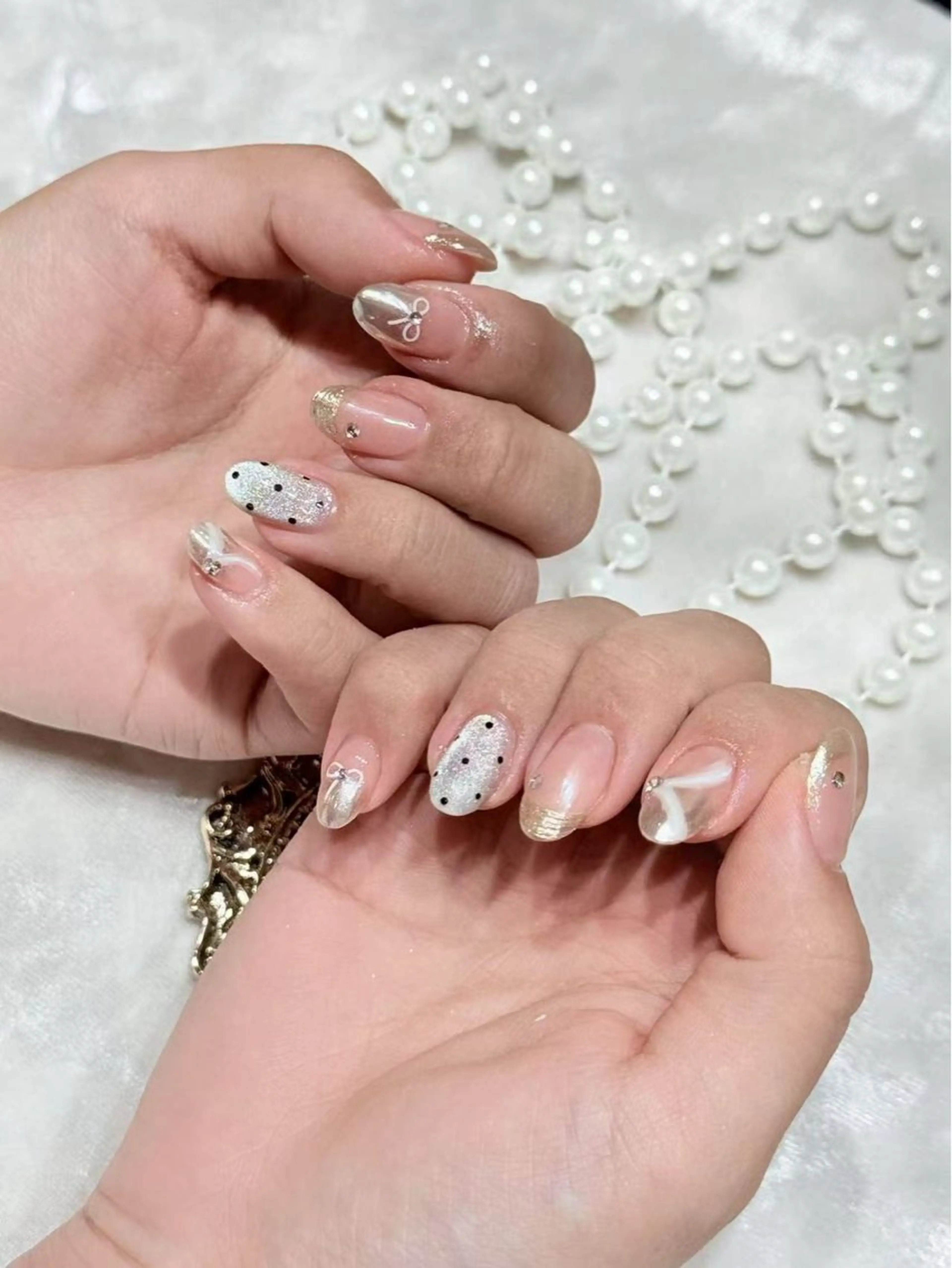 ネイル アートネイル フットネイル ジェルネイル ハート マグネットネイル babarla Nailのネイルデザイン