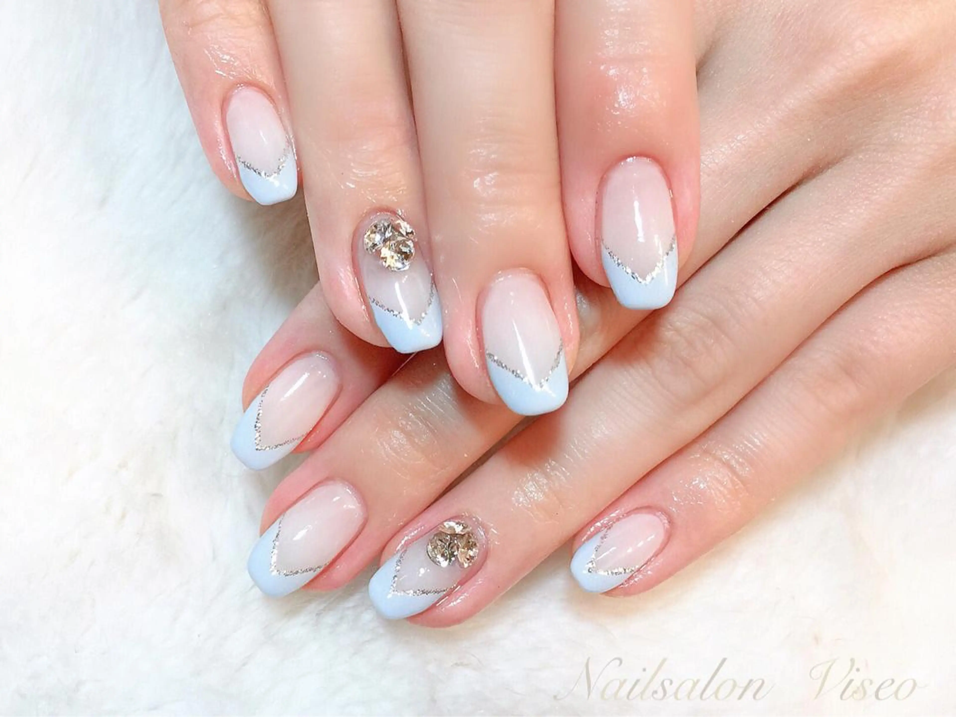 ネイル ラメ(グリッター) フットネイル Viseo《6週間 長持ちパラジェル》のネイルデザイン