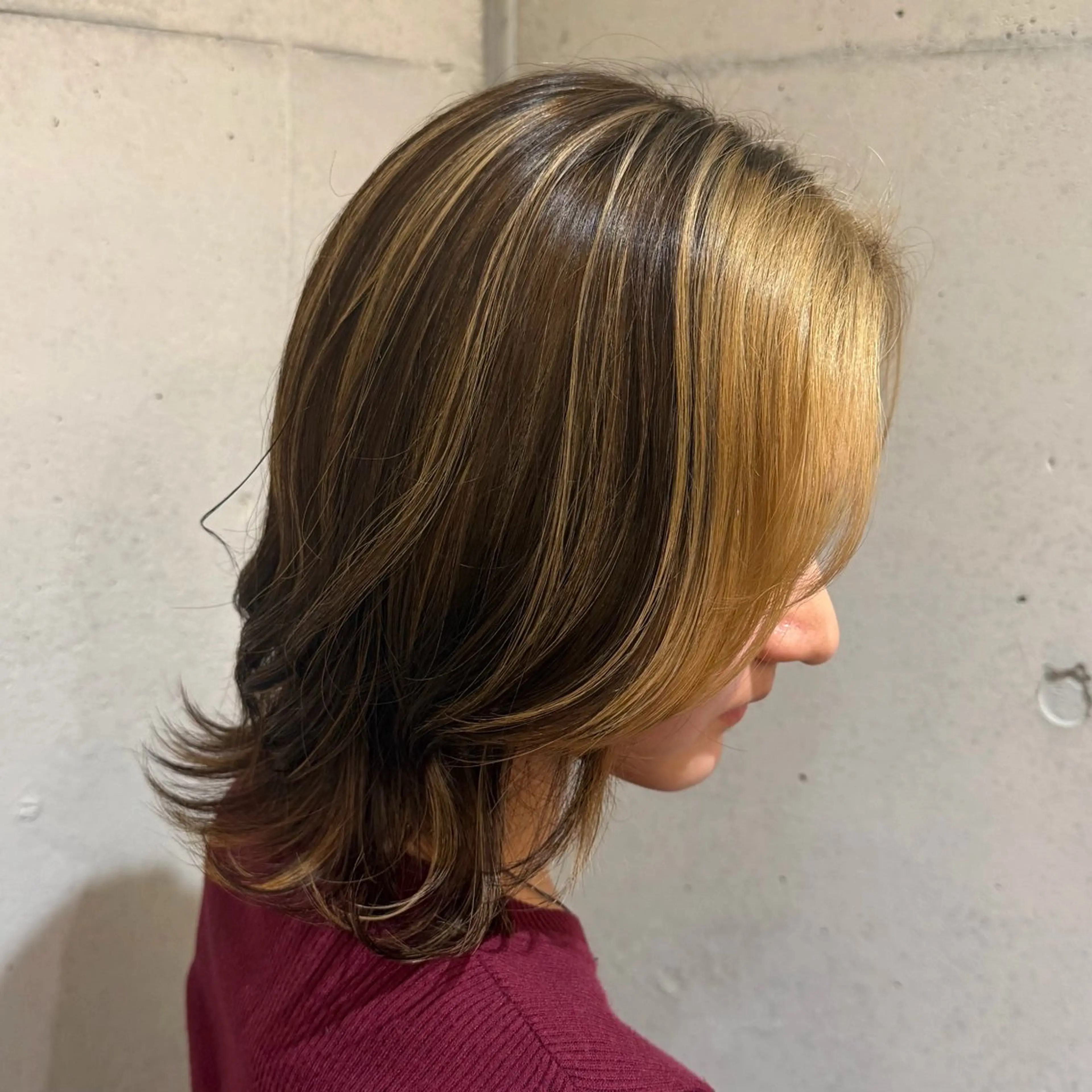 ミディアム カラー ヘアカラー トリートメント ハイトーン/ボブ/ 髪質改善🦖mahoのヘアスタイル