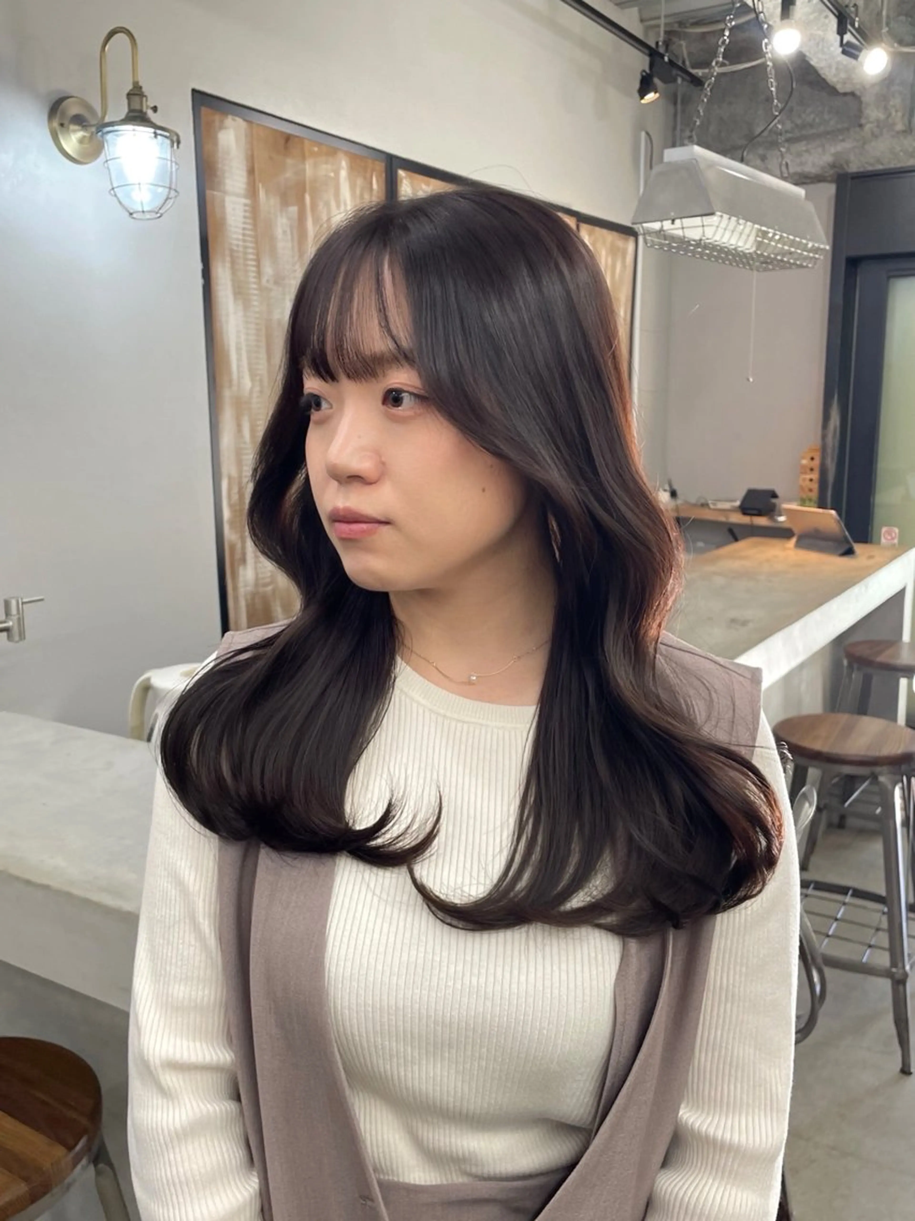 ロング カラー 新宿/韓国ヘア/ 髪質改善ストレートのヘアスタイル