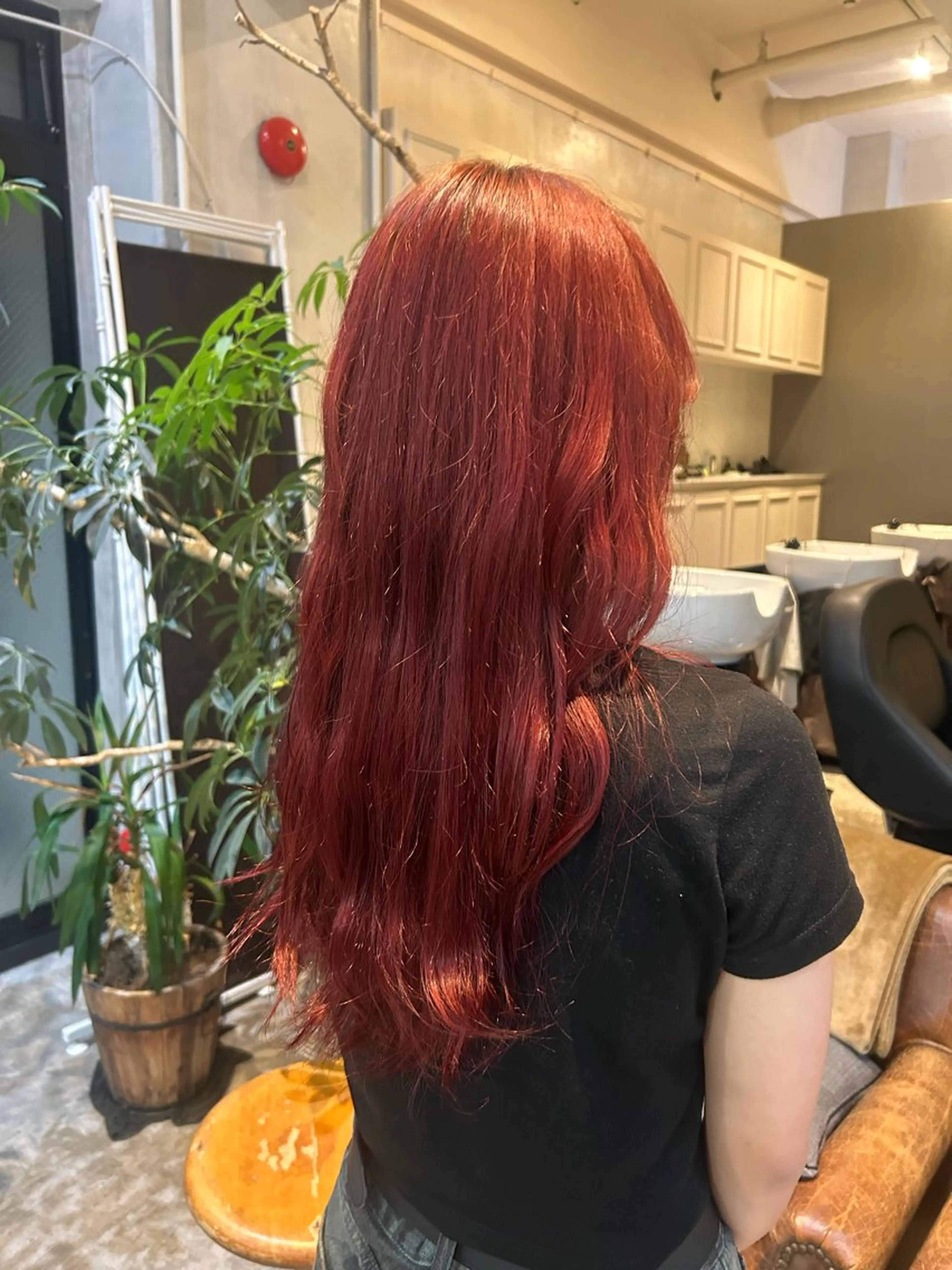 ロング カラー 髪質改善×ハイトーン レイヤー天神美容室のヘアスタイル