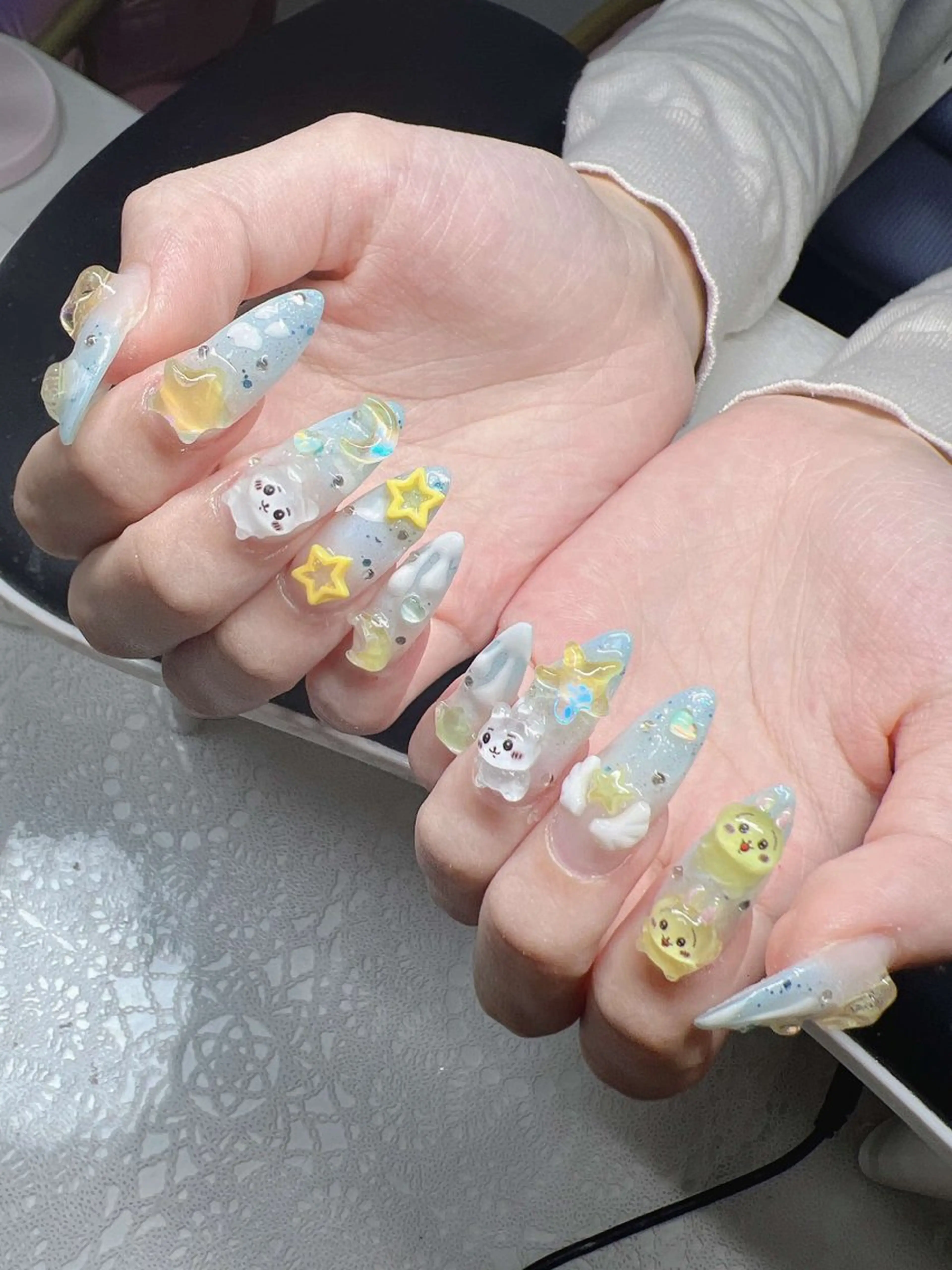 ネイル 長さ出し グラデーション キラキラネイル マグネットネイル ニュアンスネイル ハンドネイル Lee Nails チップ長さだし専門店のネイルデザイン