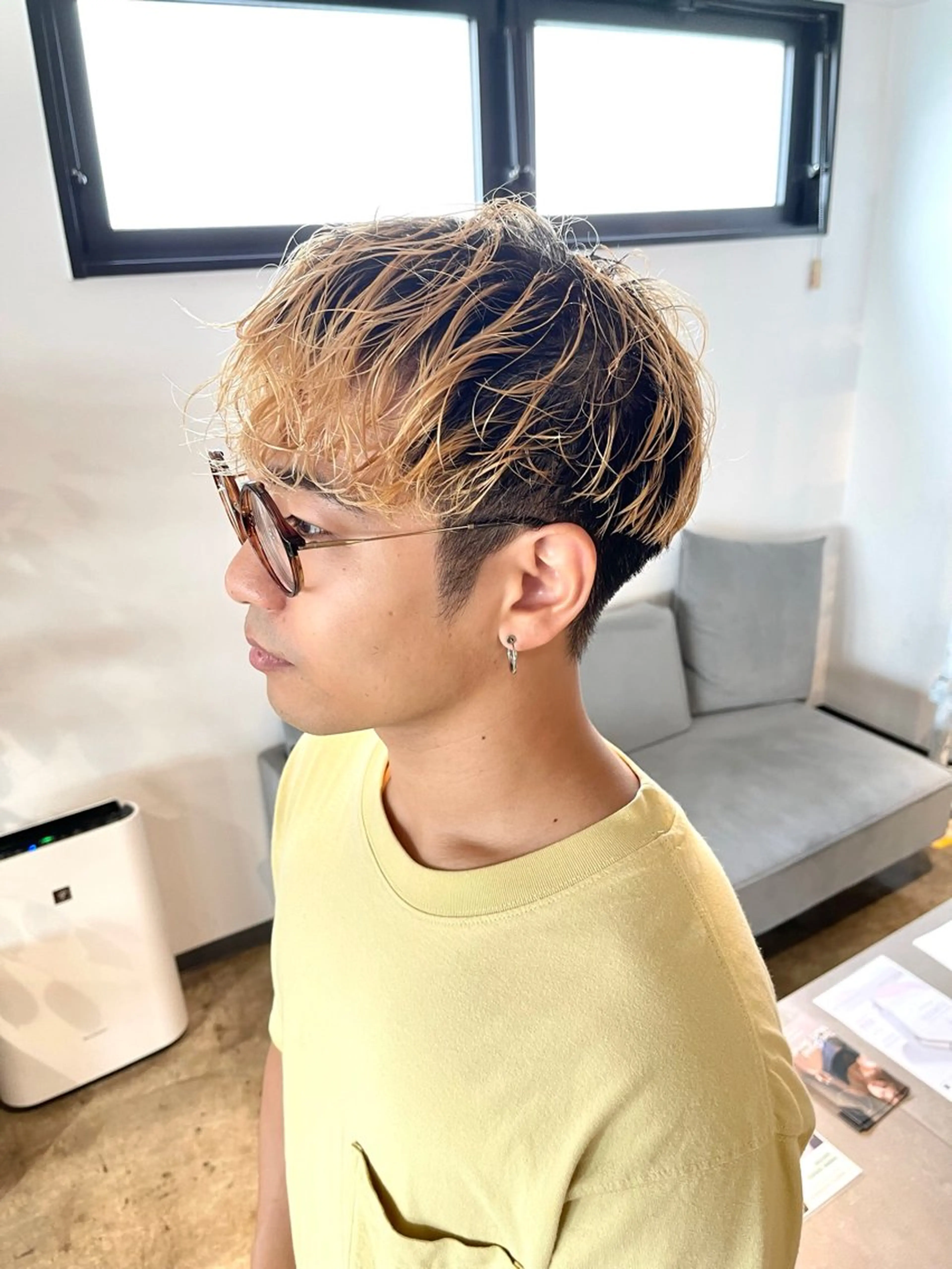 カラー メンズ メンズブリーチ メンズハイトーン メンズパーマ ブリーチ デザインカラー ムラ修正/ ハイトーン💖Riaのヘアスタイル