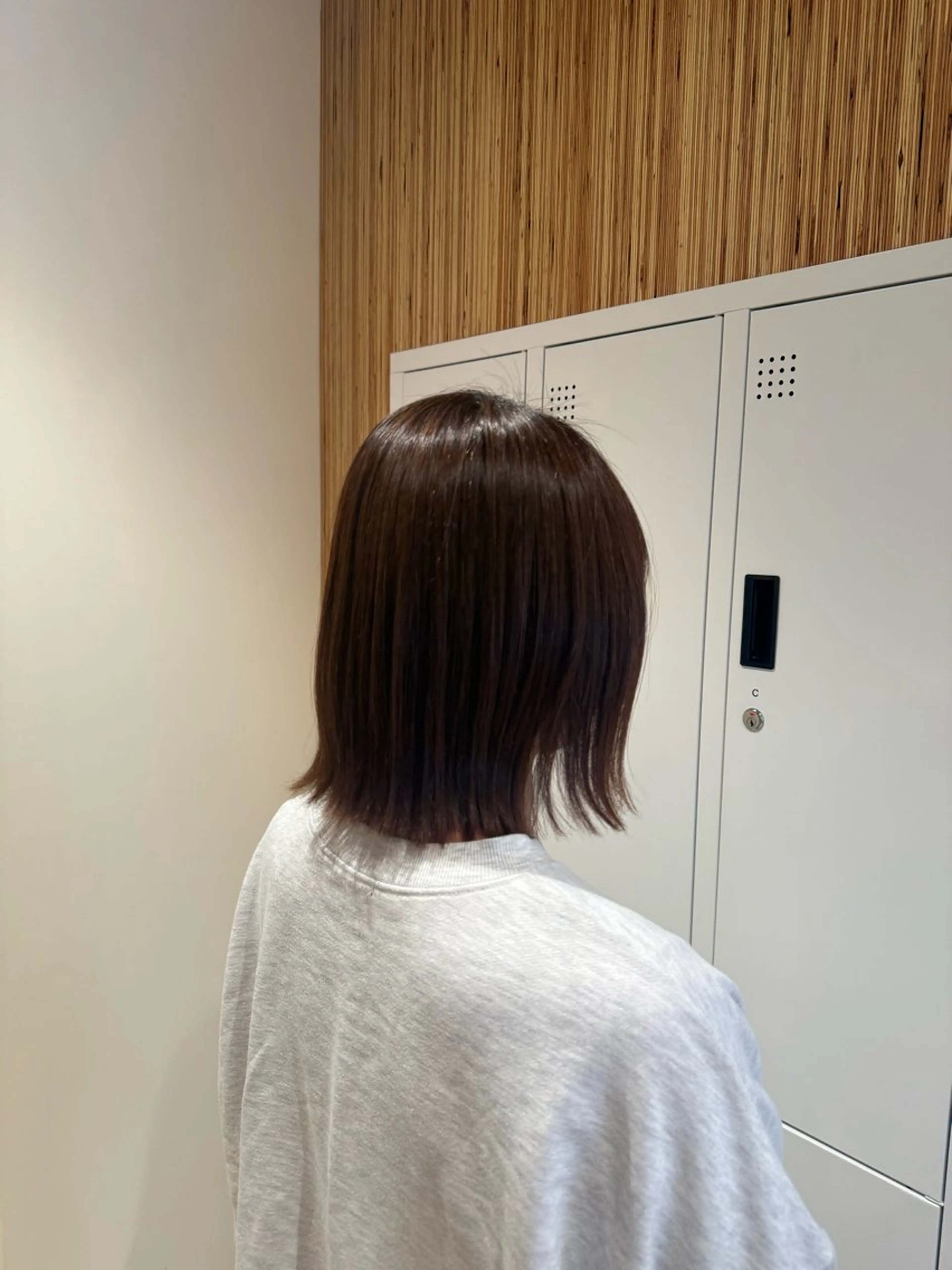 ミディアム カット 縮毛矯正 トリートメント かとう きりん🎀🪽のヘアスタイル