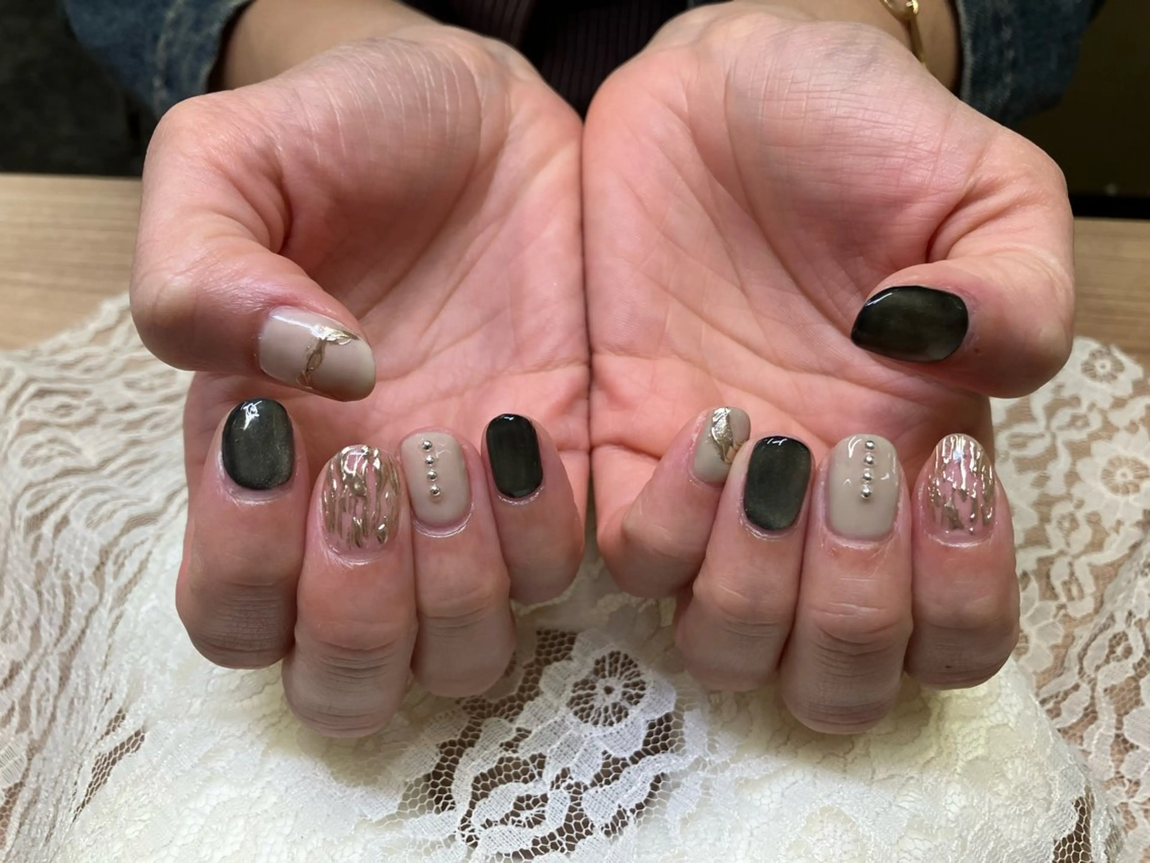ネイル マグネットネイル ミラーネイル ニュアンスネイル ハンドネイル Horizon ☆ Nailsのネイルデザイン