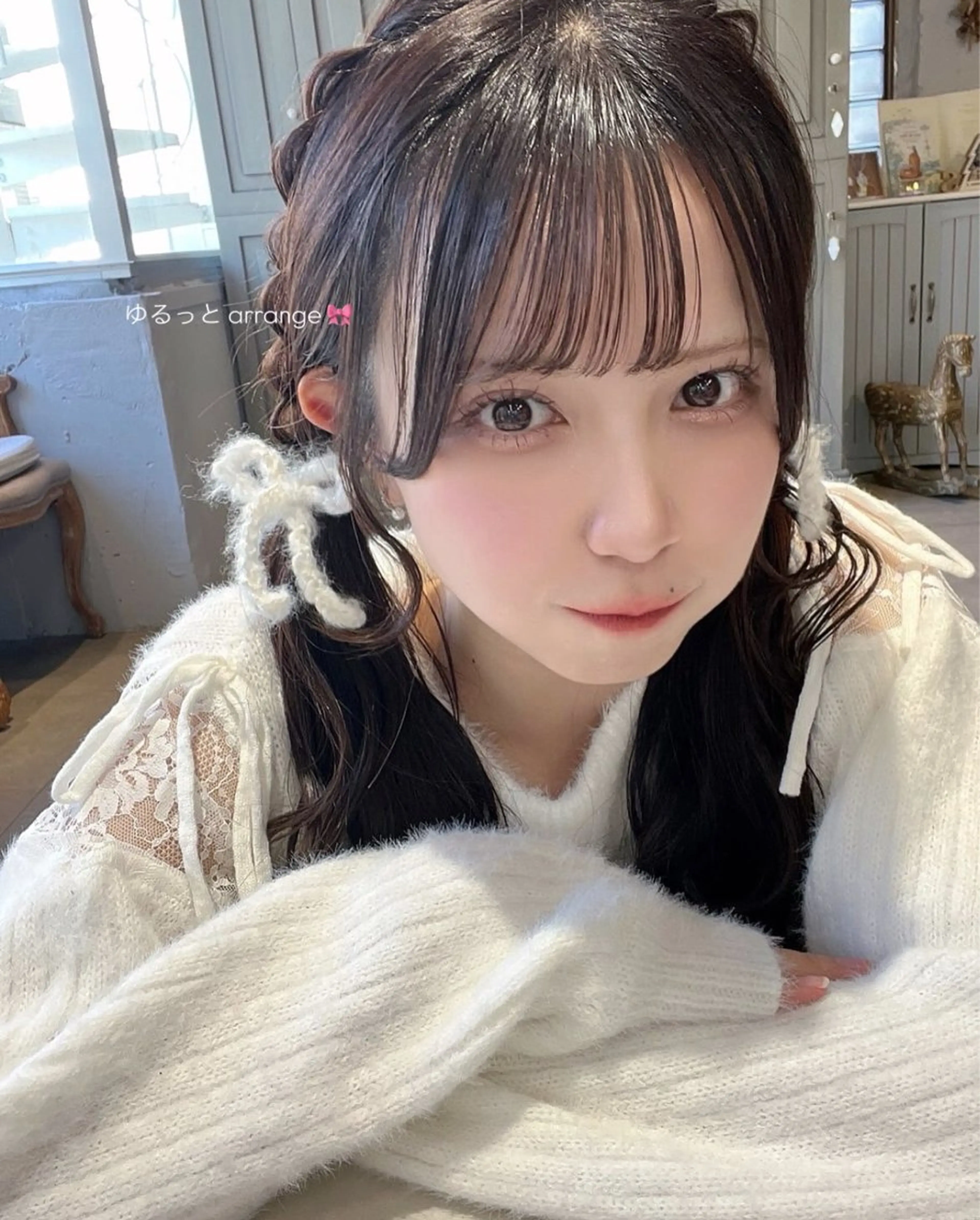 ヘアアレンジ cache cache所属・🩰無料カットモデル /5cm以上/桃🍨のヘアスタイル