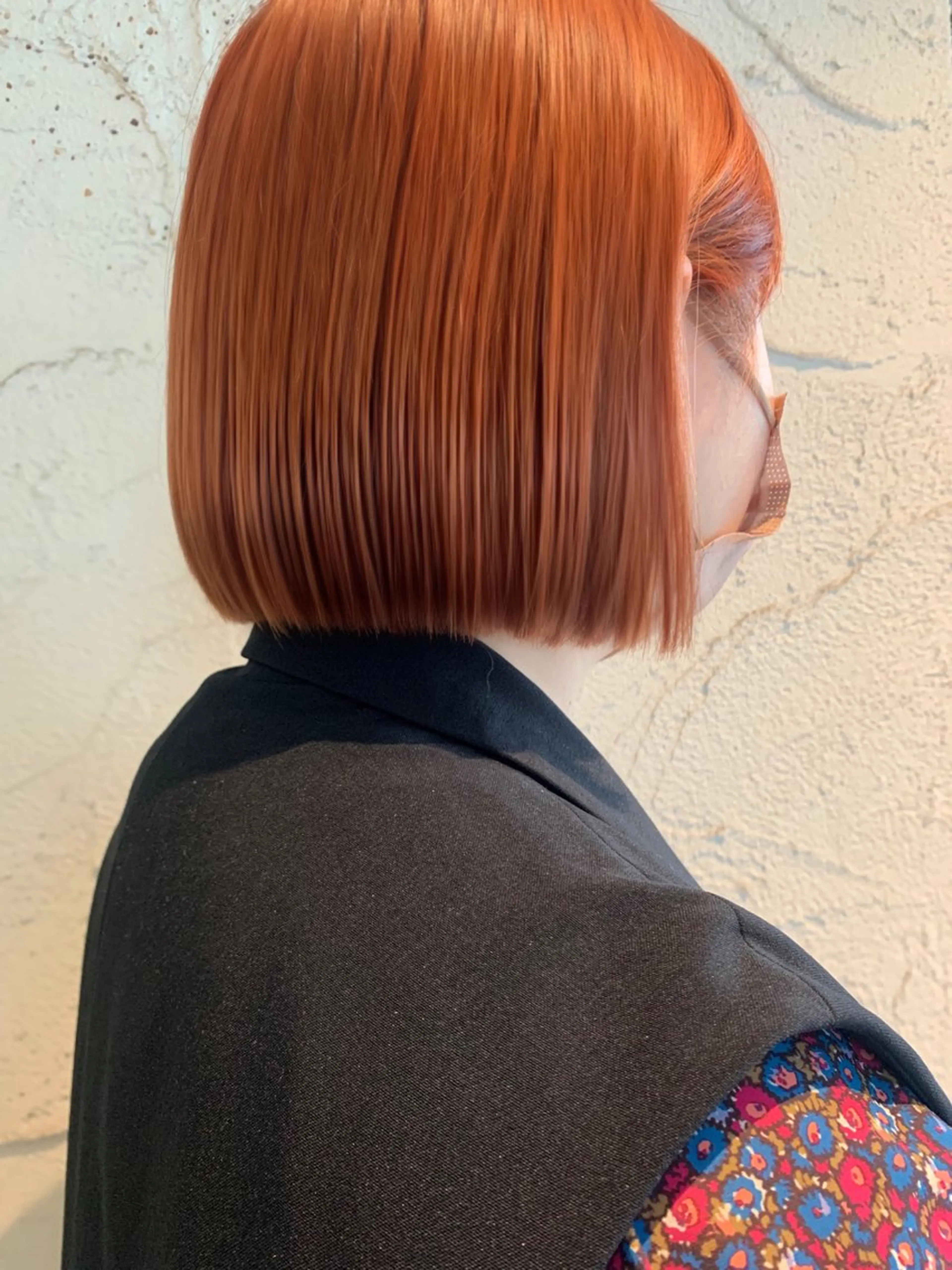 ミディアム カラー オレンジ ボブ 韓国ヘア特化🇰🇷 心斎橋【ユリカ】のヘアスタイル