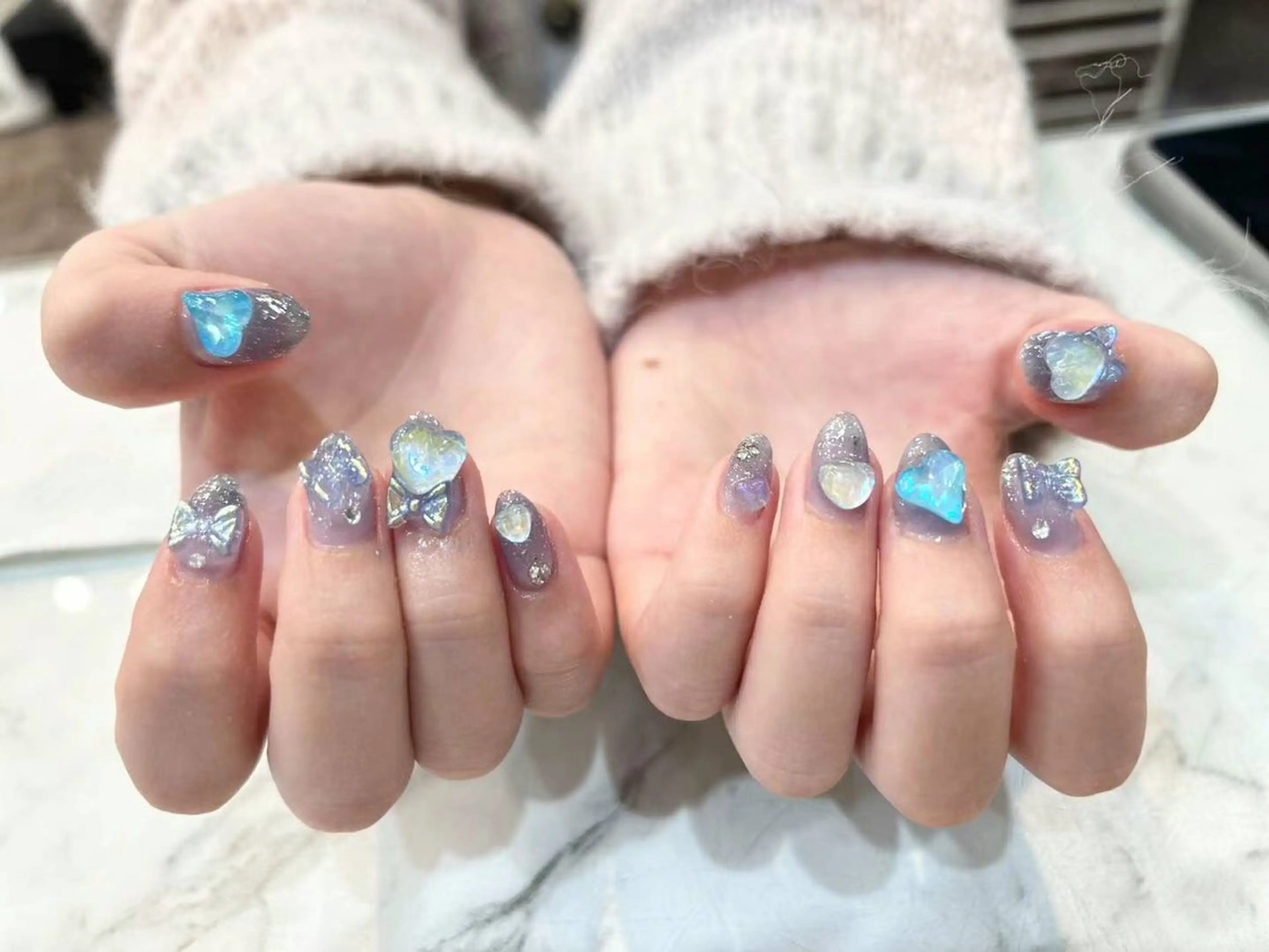 ネイル アートネイル フラワーネイル フットネイル ジェルネイル ハート babarla Nailのネイルデザイン
