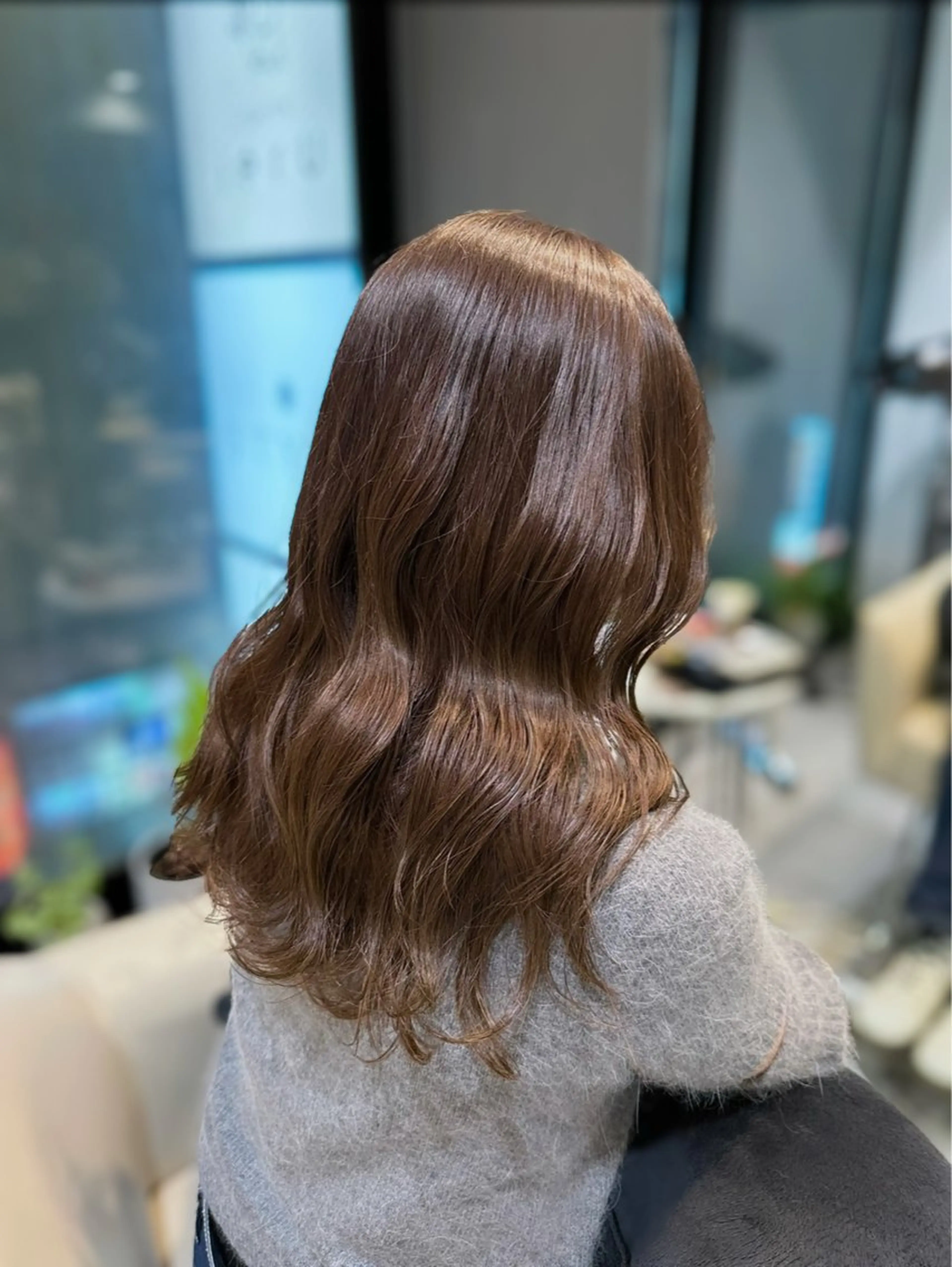 セミロング カラー ブリーチ ダブルカラー ブリーチなしカラー ブリーチなしカラー RURI🩵のヘアスタイル