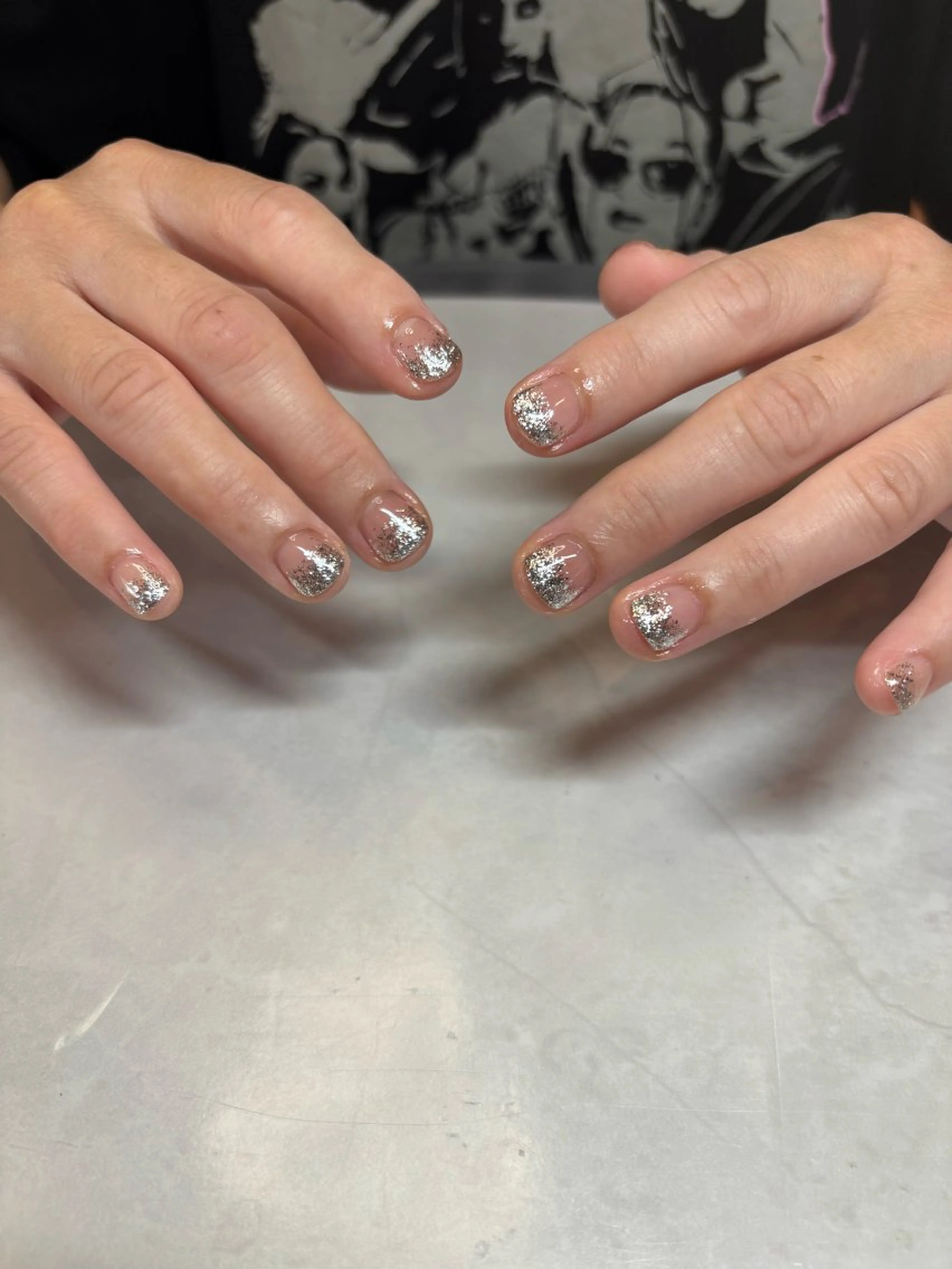 ネイル シルバー ハンドネイル BONITA 上別府のネイルデザイン