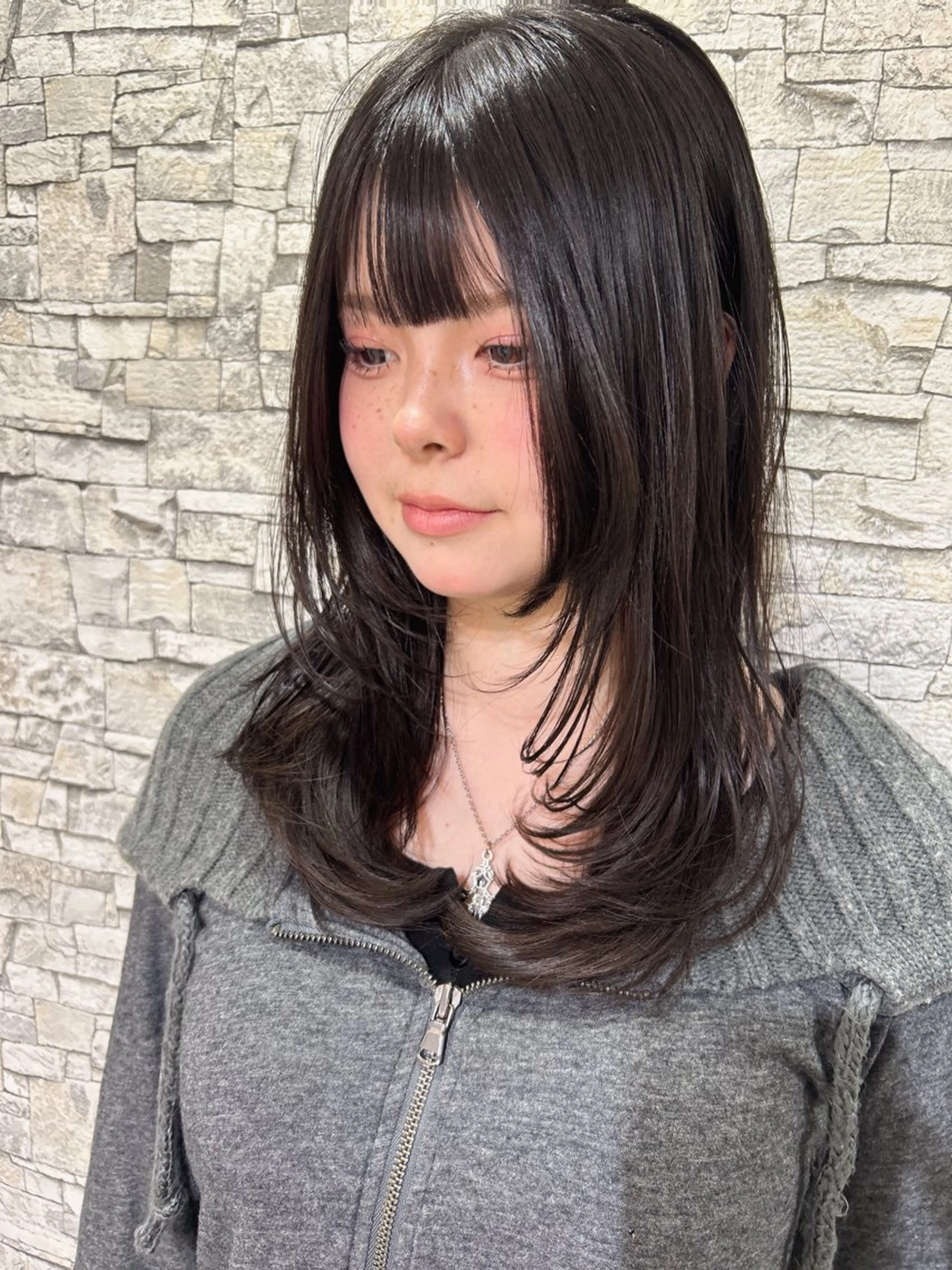 セミロング カラー カット ヘアカラー トリートメント 髪質改善will hairdesignのヘアスタイル