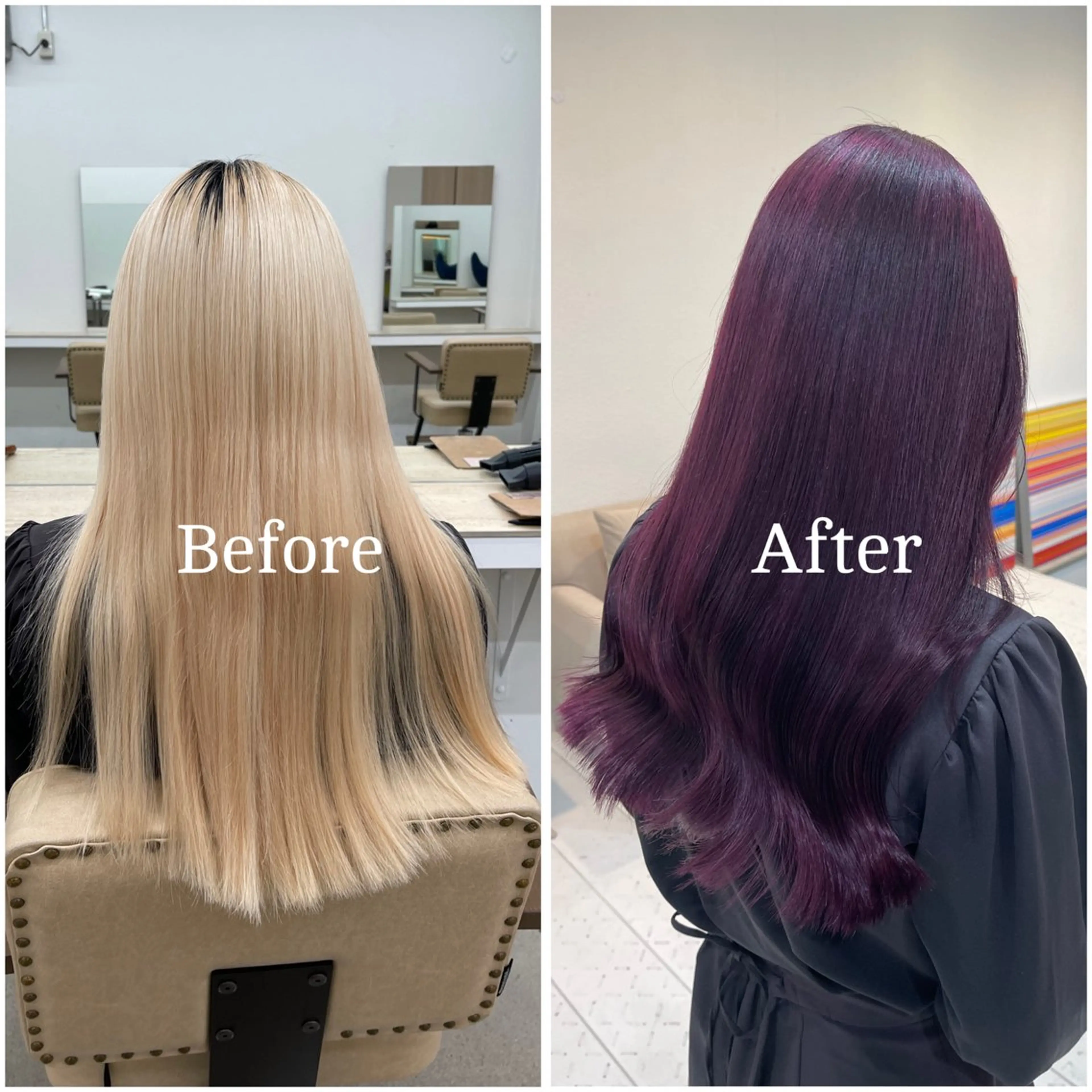 ロング カラー ブリーチ デザインカラー 似合わせカット 縮毛矯正 ムラ修正/ ハイトーン💖Riaのヘアスタイル