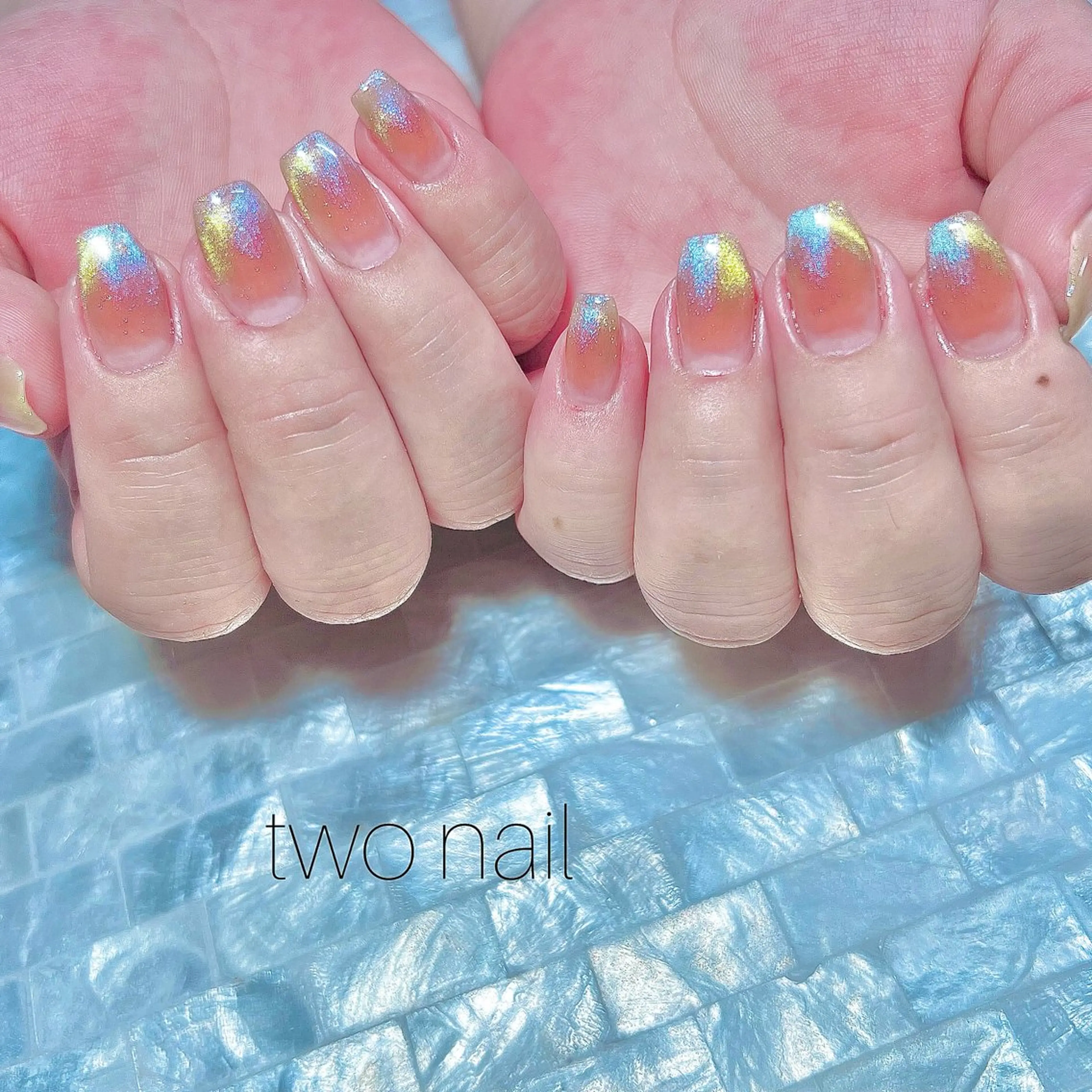 ネイル アートネイル マグネットネイル ネイルチップ ホワイト ハンドネイル two nailのネイルデザイン