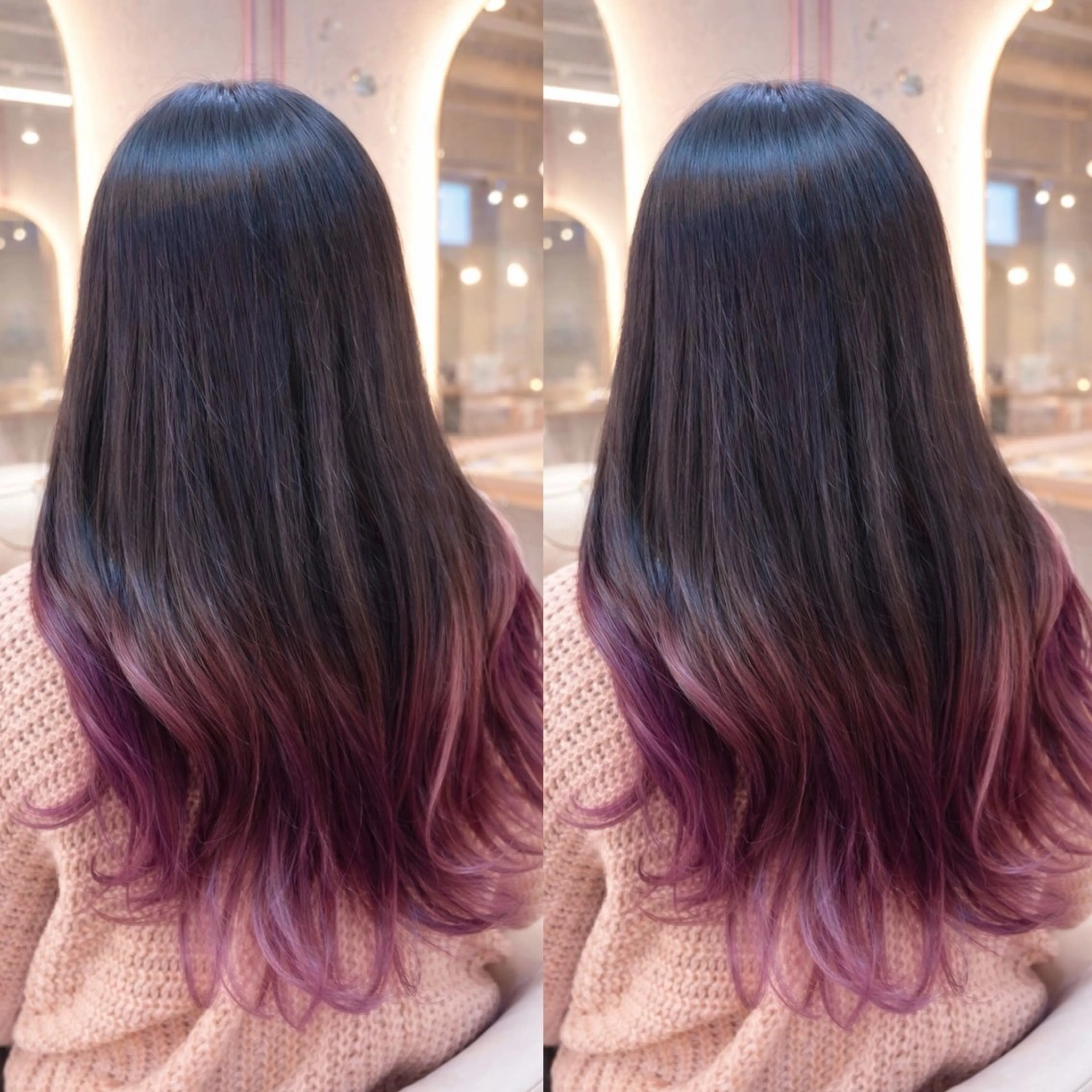 ロング カラー カット ヘアカラー トリートメント ハイトーン🎀 暖色系カラー🎀愛美のヘアスタイル