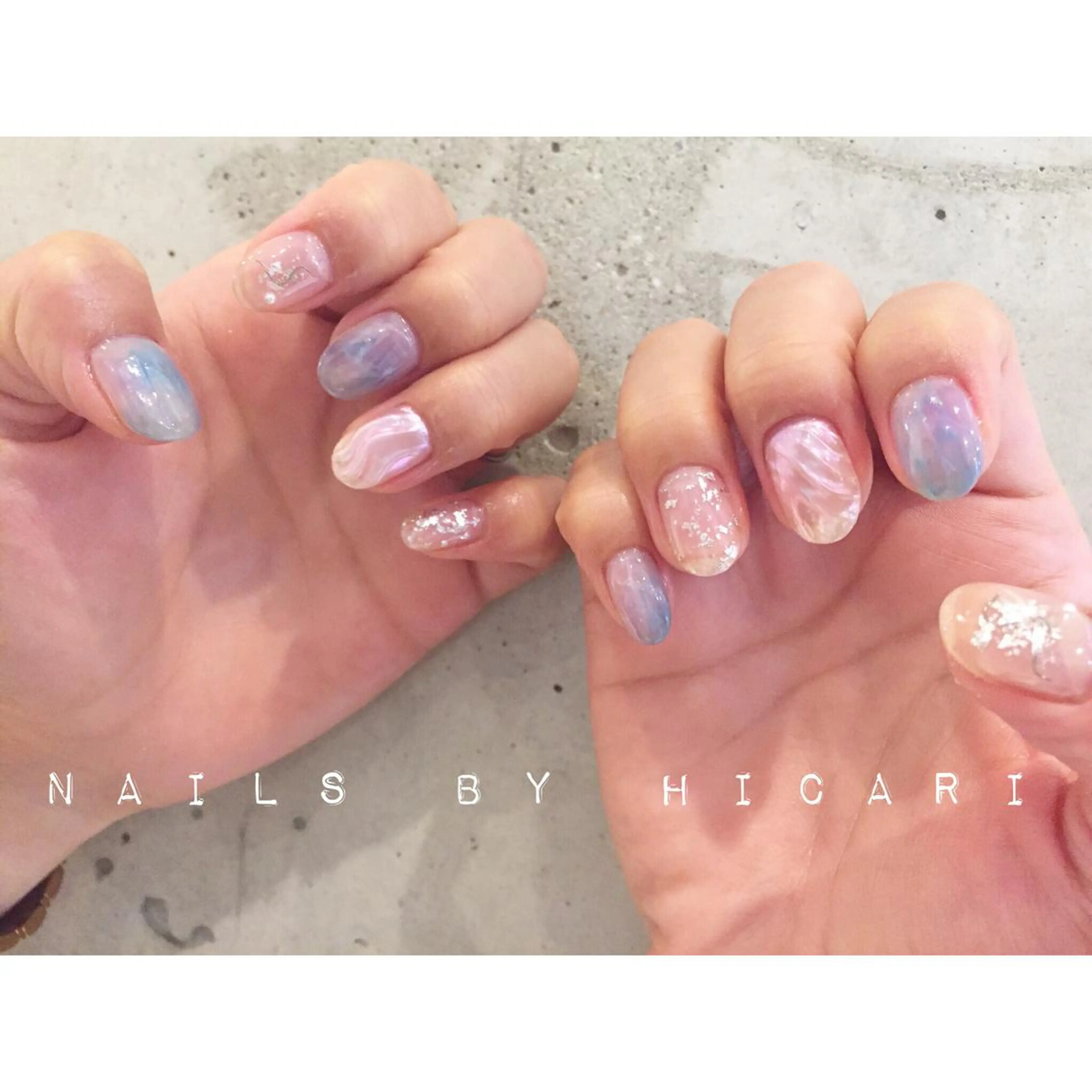 ショート カラー ネイル マツエク・マツパ ジェルネイル ニュアンスネイル パラジェル illum hicariのネイルデザイン