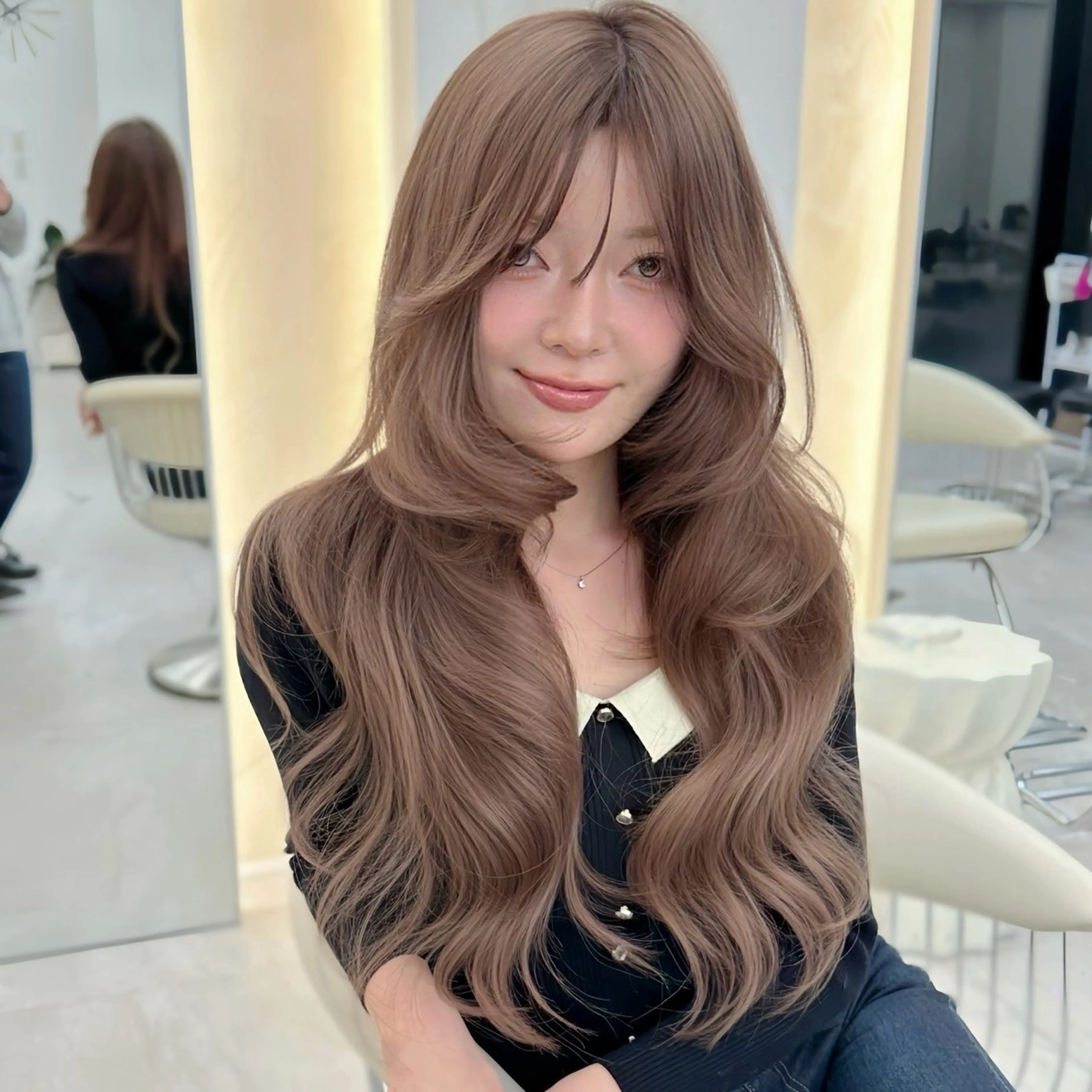 セミロング カラー ブラウンカラー 透明感カラー ハイトーンカラー エクステ ヘアカラー エクステ 🪡プルエクステ🪡 カラエク評価◎ユウゴのヘアスタイル