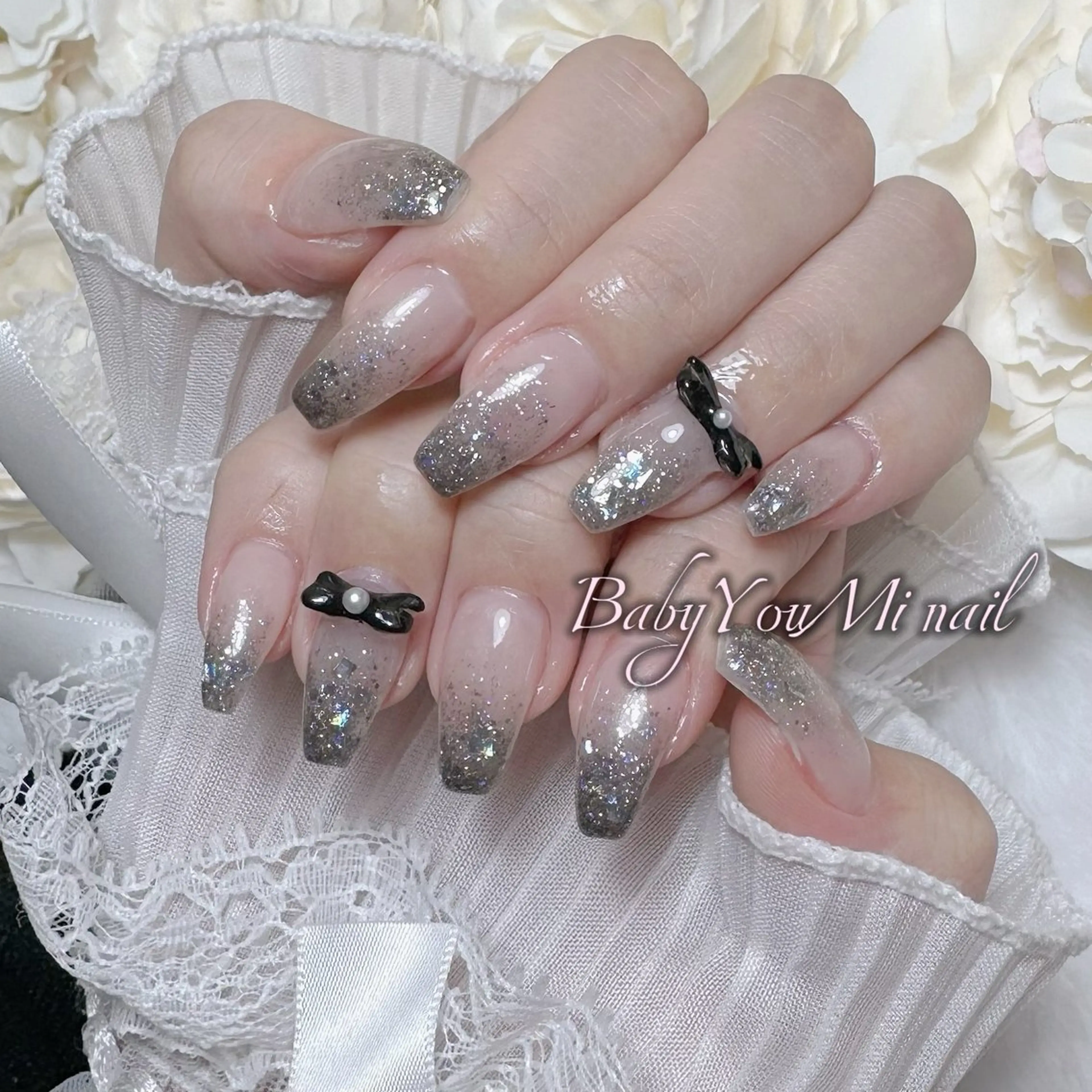 ネイル オーロラネイル チークネイル 成人式 フットネイル フレンチネイル ハンドネイル Oomiya 服部のネイルデザイン