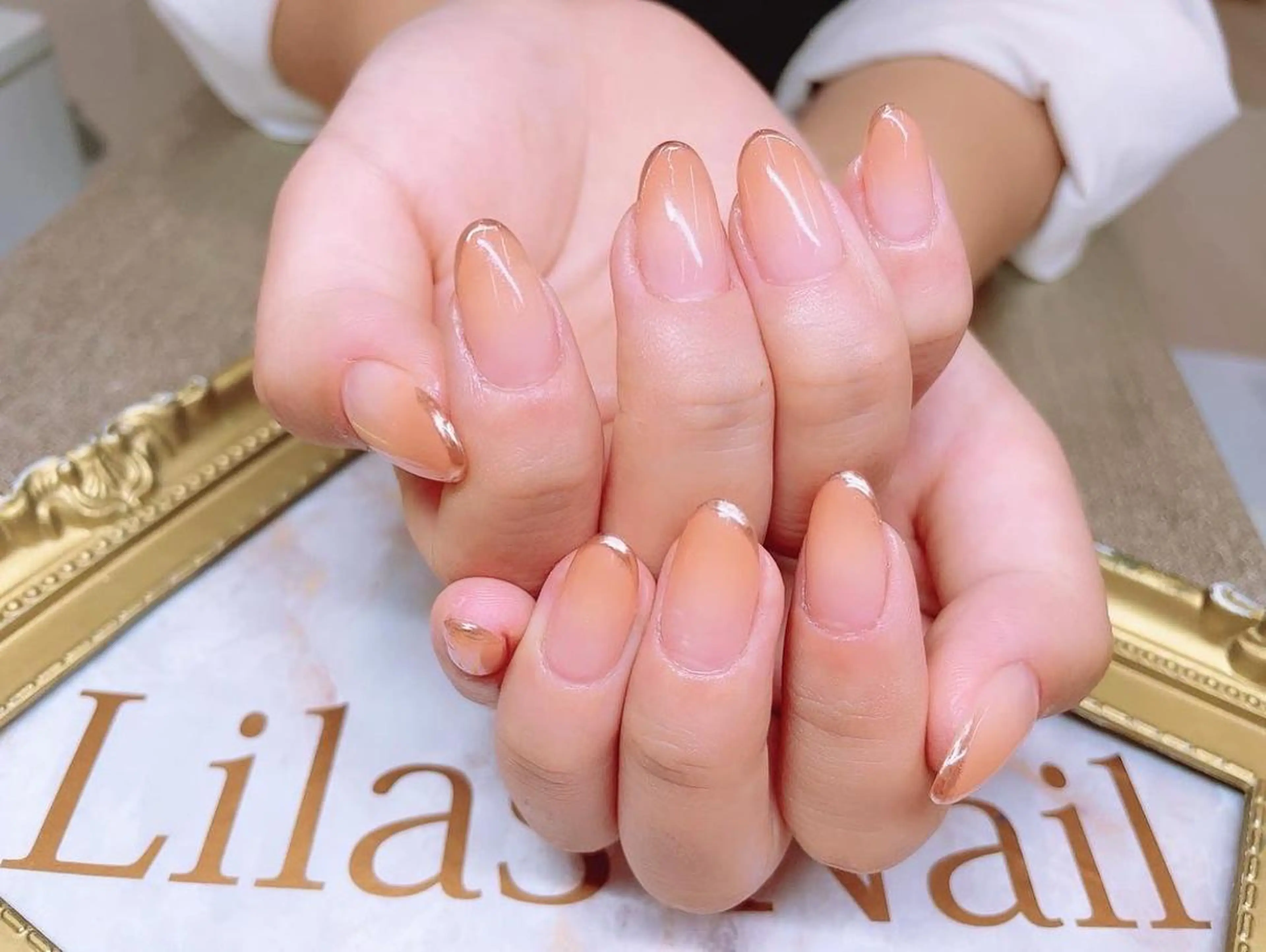 ネイル 入学式 フレンチネイル ジェルネイル グラデーション 卒業式 Lilas Nailのネイルデザイン