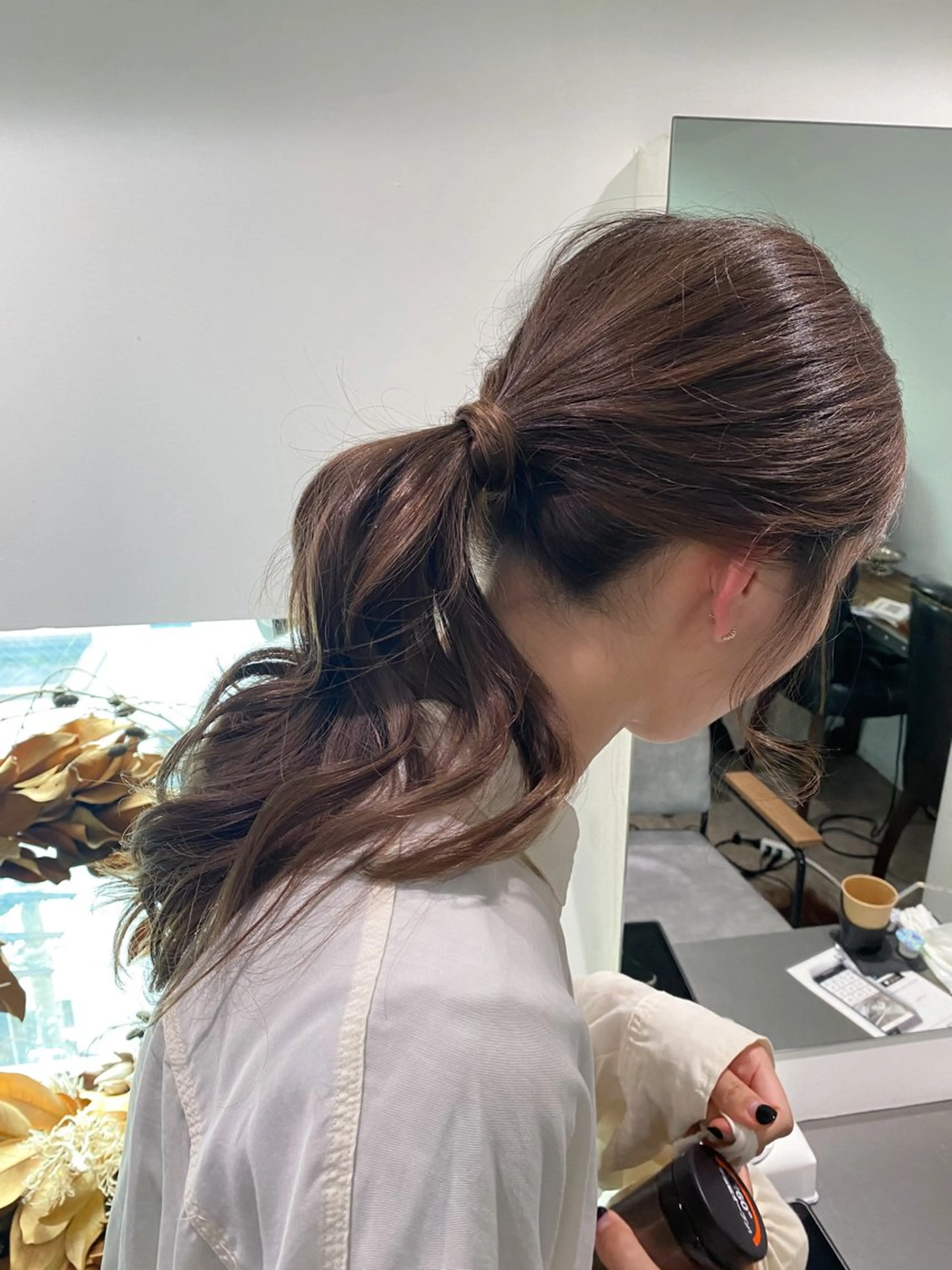 セミロング カラー グレージュ とびまつ /ショート/脱白髪染のヘアスタイル