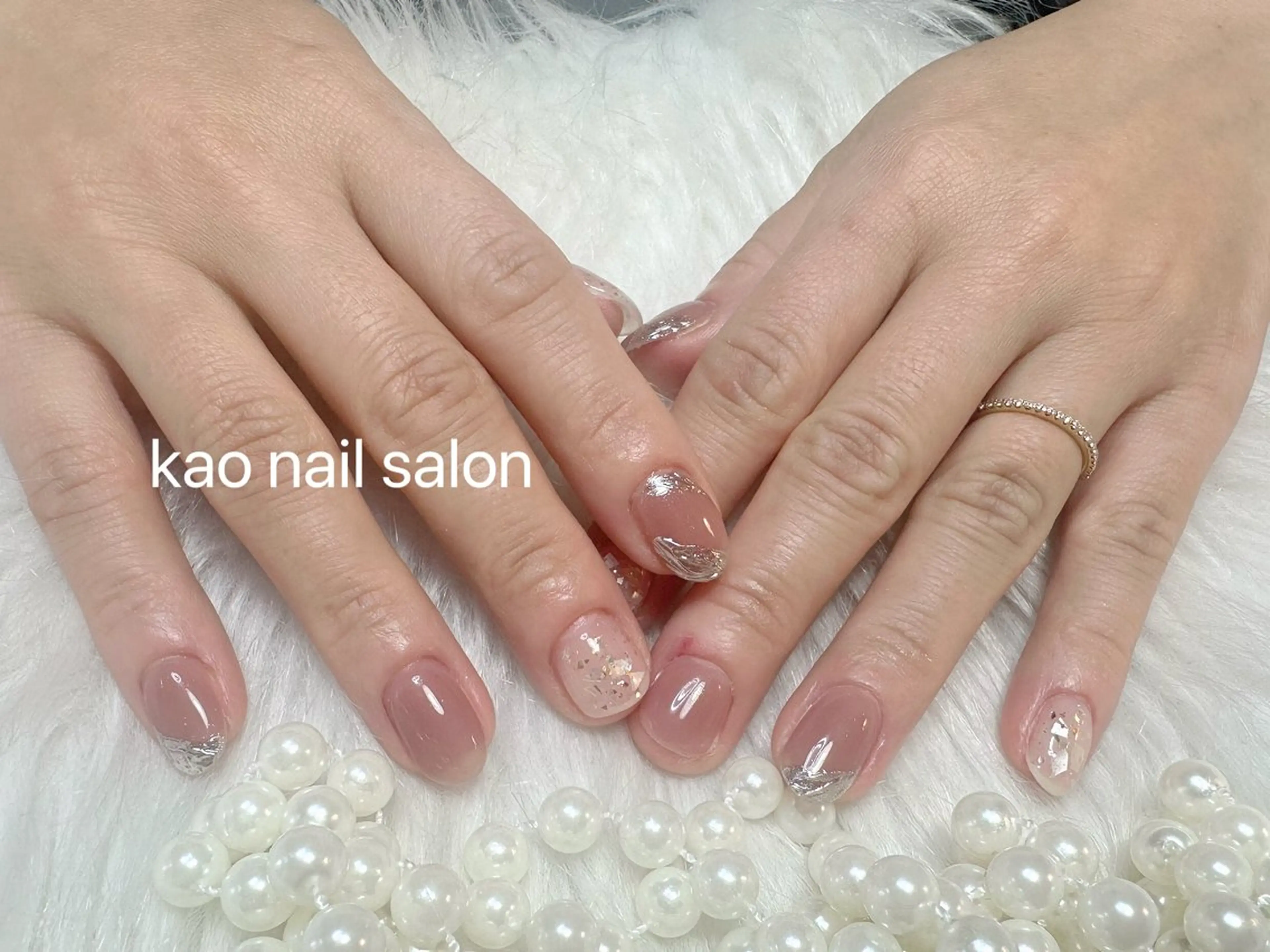 ネイル チークネイル 長さ出し フレンチネイル ジェルネイル ガラスフレンチ ハンドネイル kao nail マグネット/長さだしのネイルデザイン