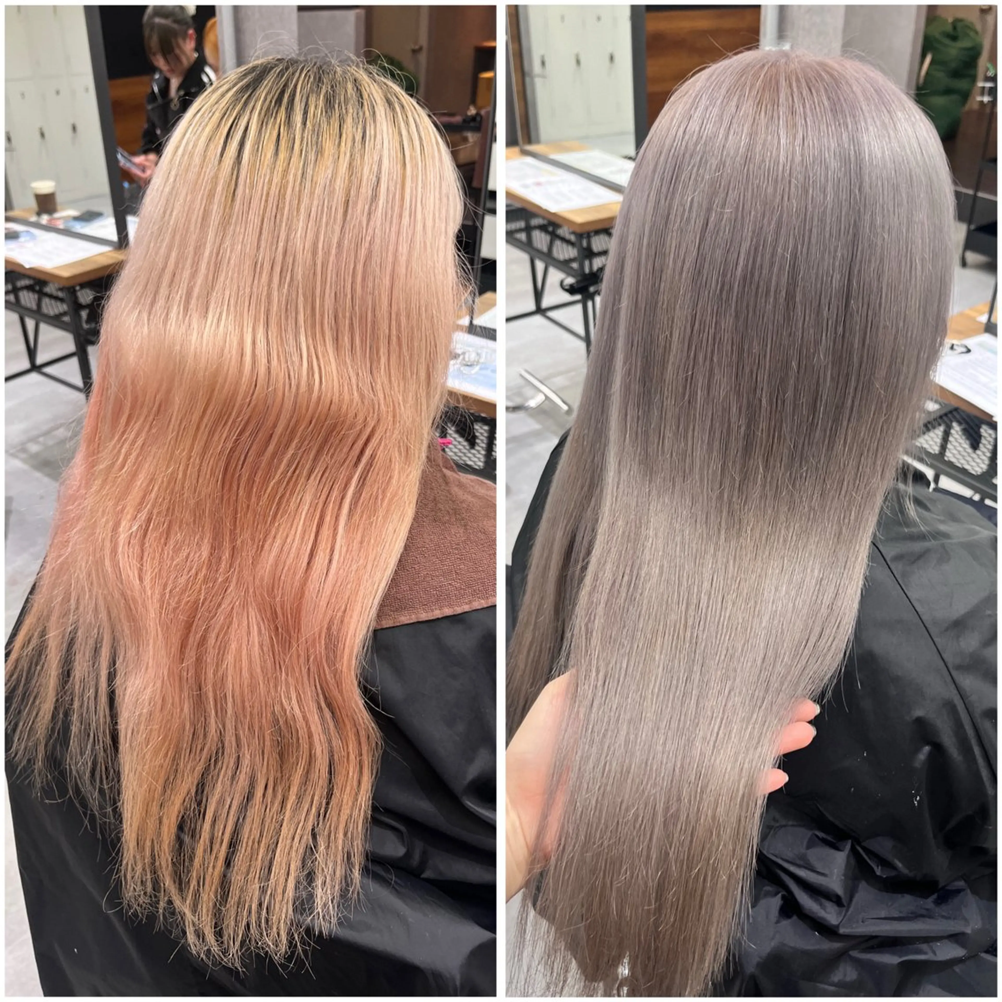 ロング カラー ブリーチ ピンクカラー シルバー ヘアカラー トリートメント MAKO ❤️‍🔥NEXTのヘアスタイル