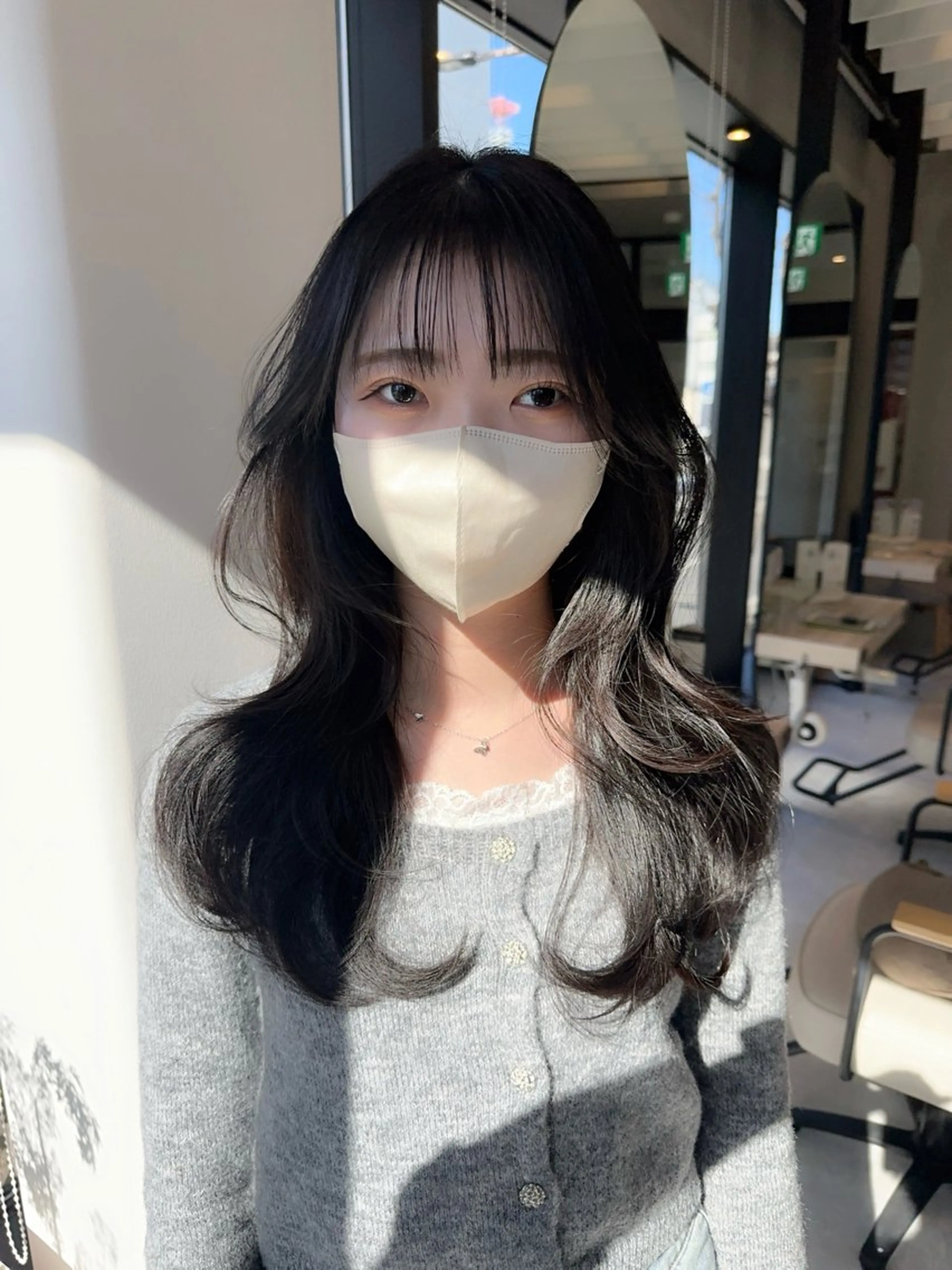 ロング 韓国風ヘア 韓国ヘア🦢🖤 Sayumiのヘアスタイル