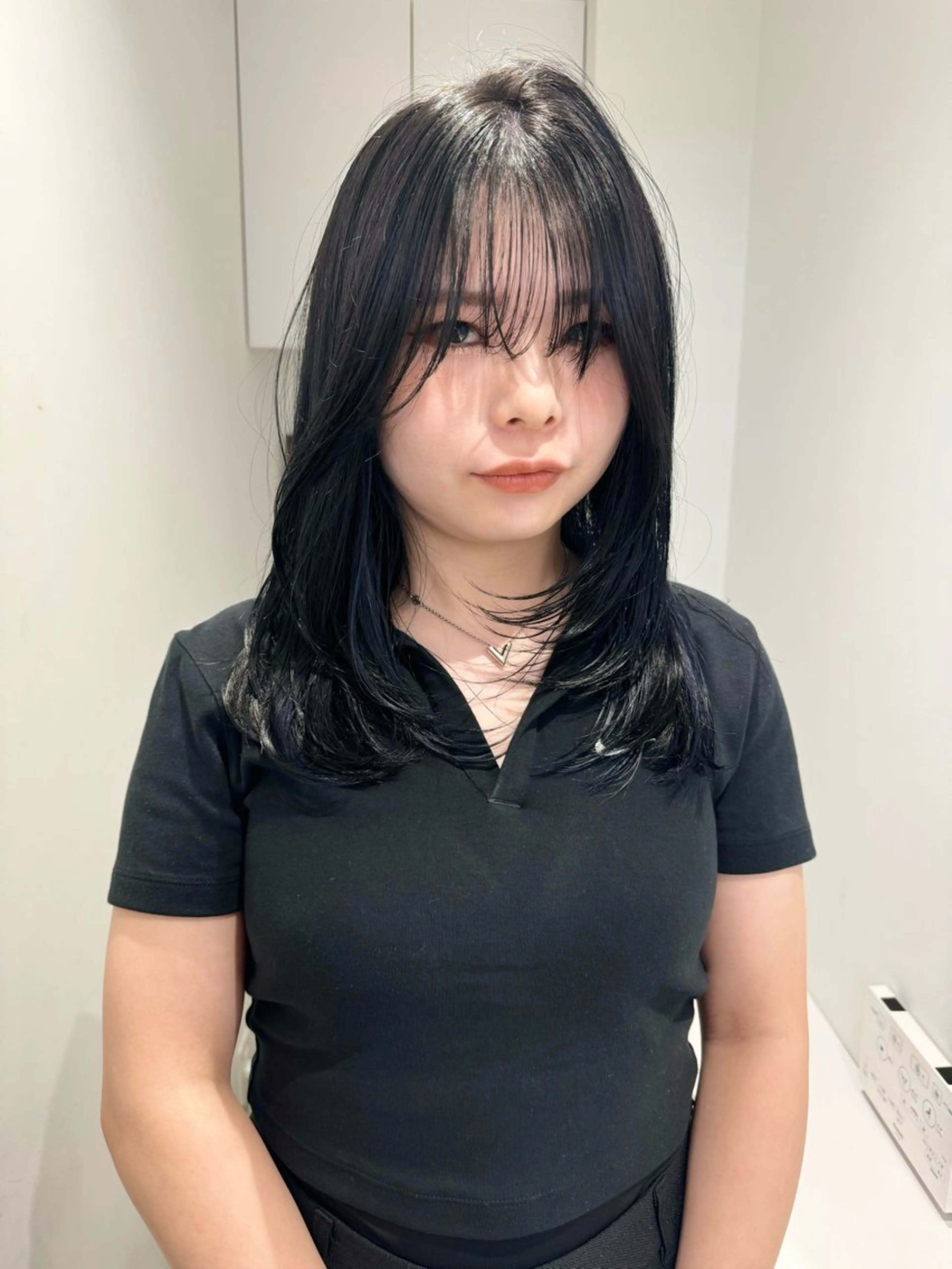 ミディアム ヘアカラー ✨ブリーチ/顔周り レイヤー¦YUKA✨のヘアスタイル