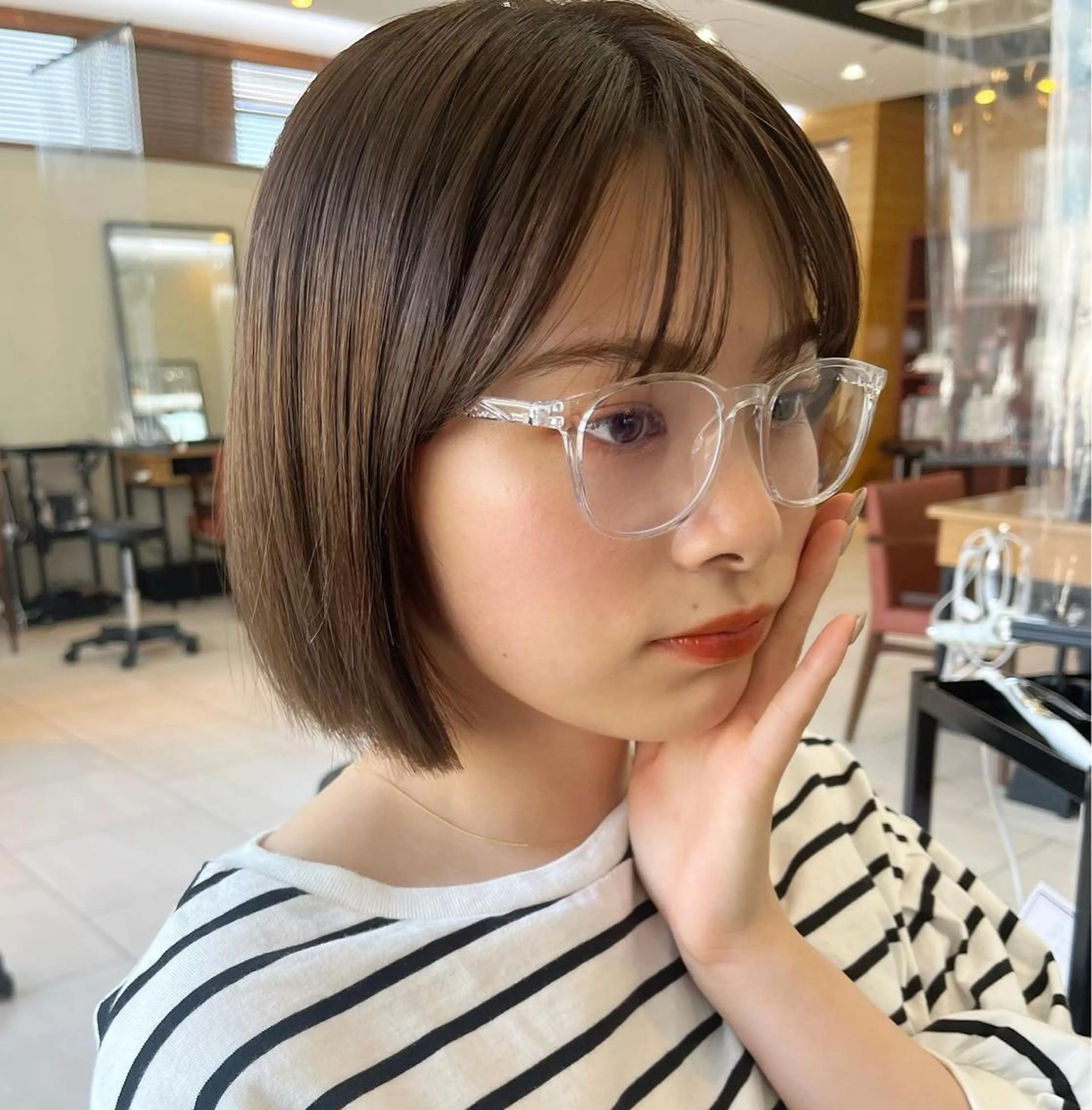 ショート カラー 🌱小顔ヘア/ボブ ミディアム/双葉🌱のヘアスタイル