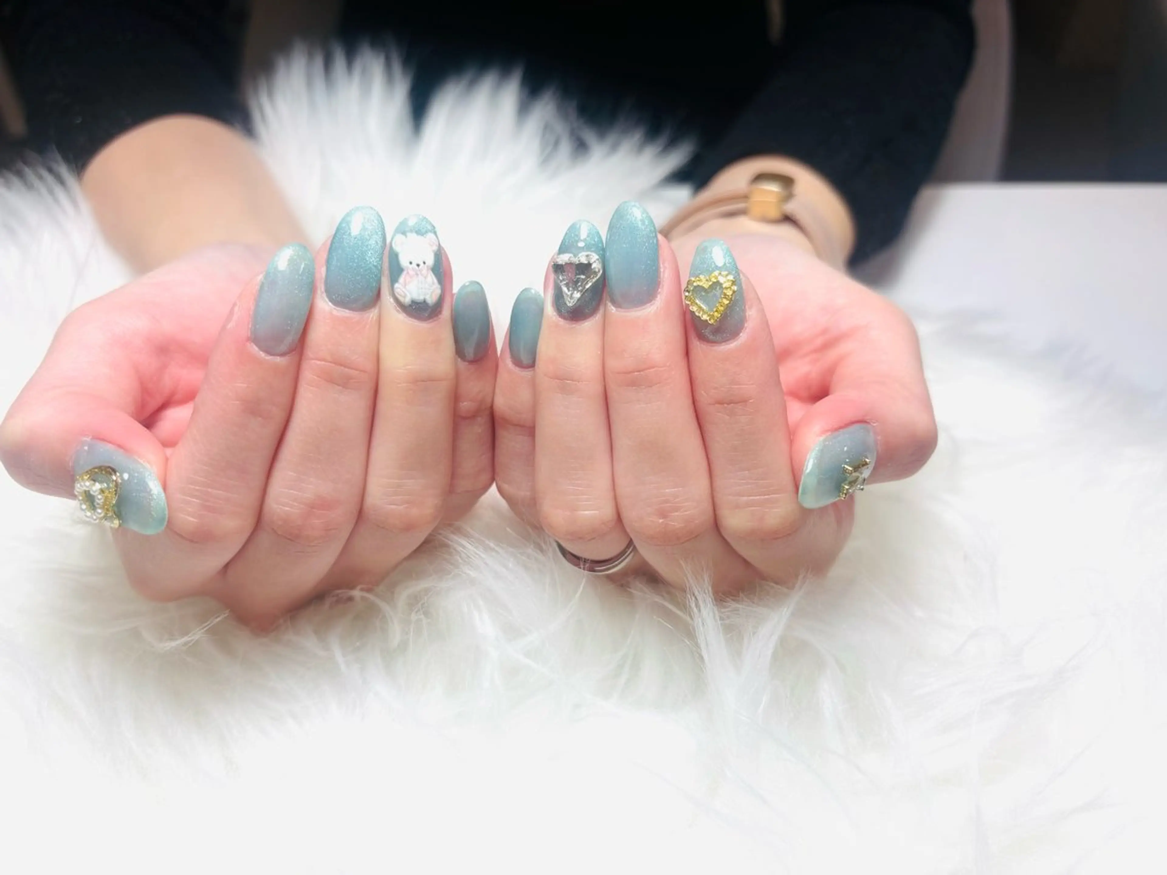 ネイル ボルドー チークネイル 長さ出し フレンチネイル ジェルネイル アンアンBelle Nail 池袋のネイルデザイン