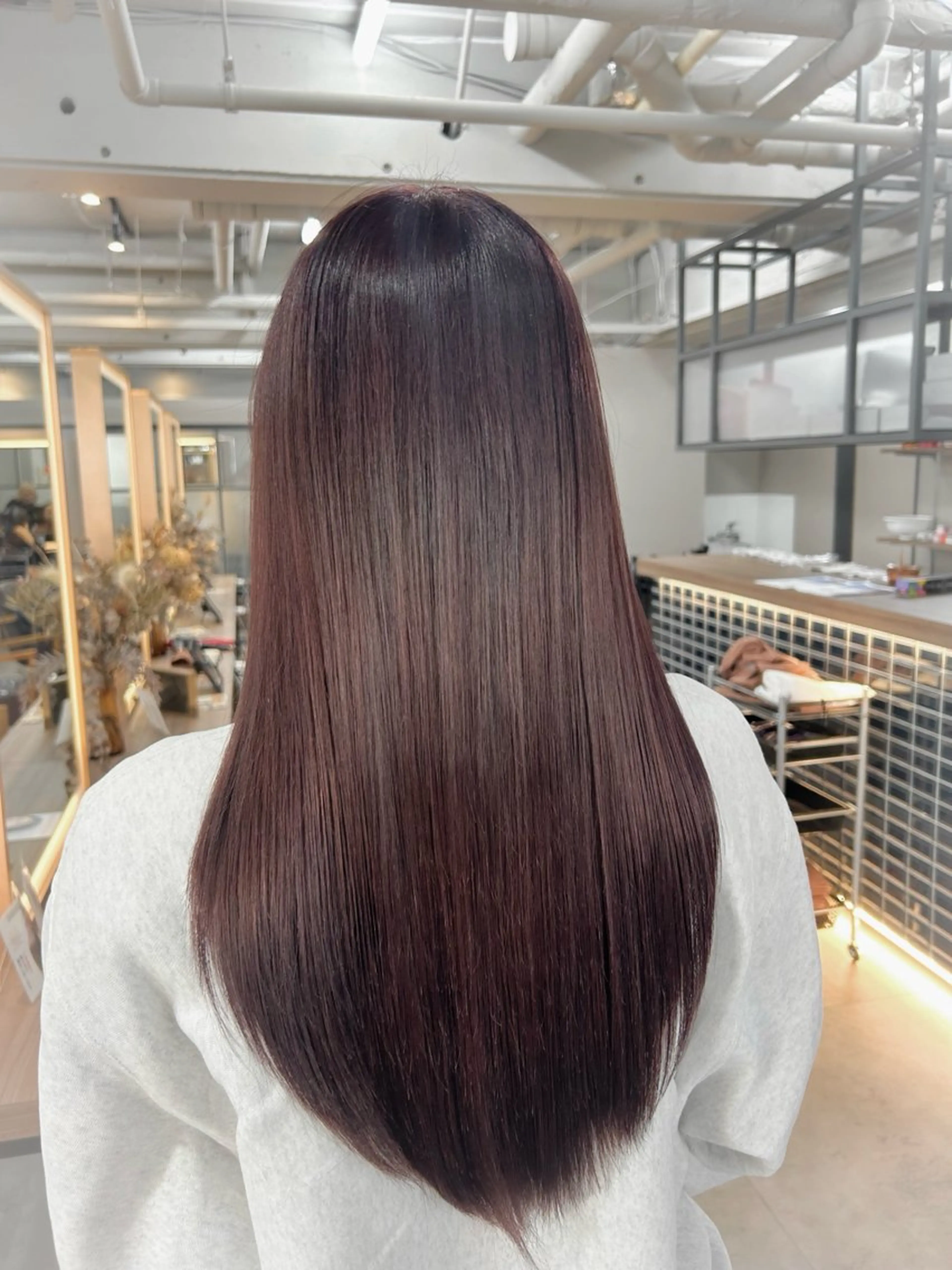ロング カラー ブラウンカラー ラベンダーカラー 髪質改善 カット ヘアカラー トリートメント レイヤー/ハイトーン 艶感/ririkaのヘアスタイル