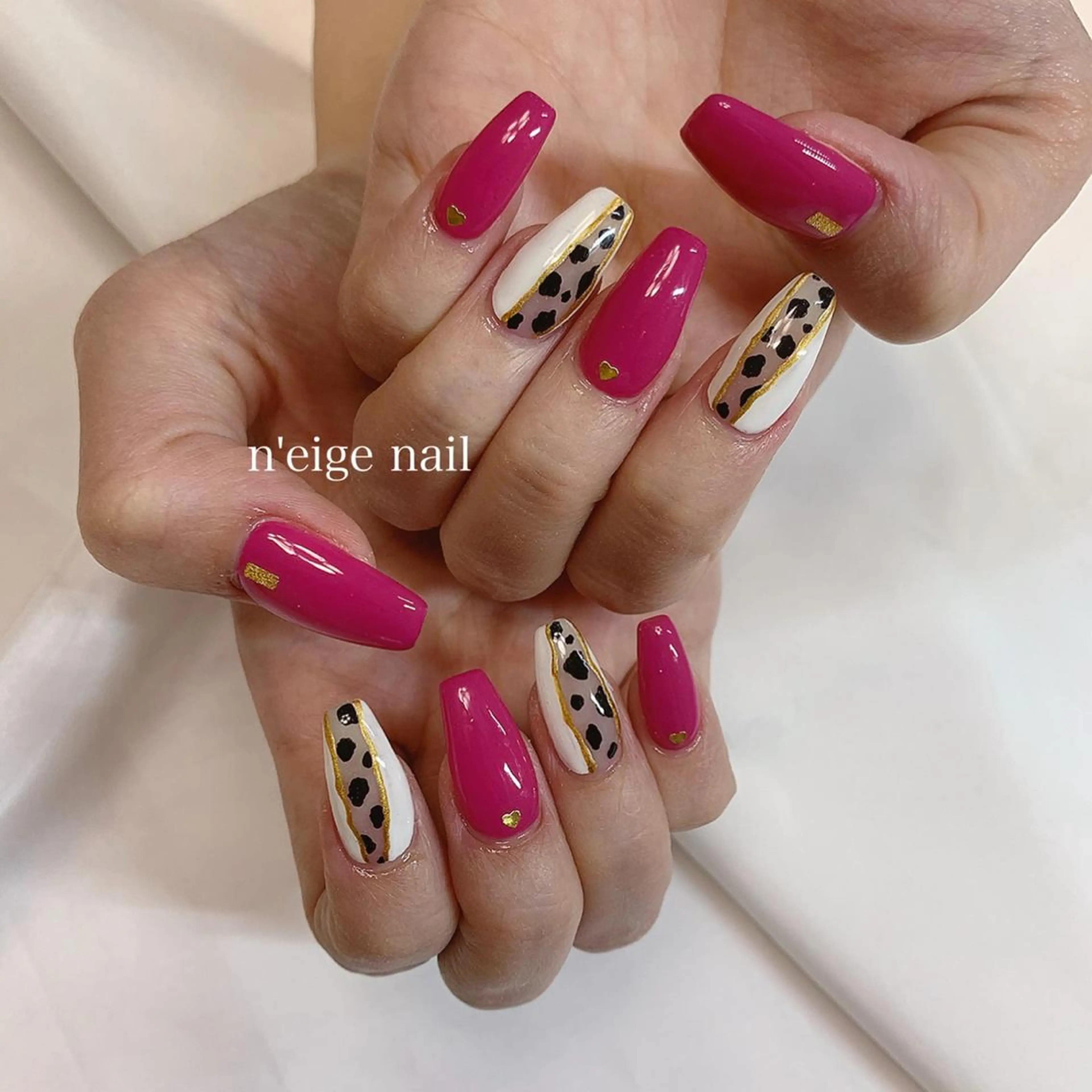 ネイル アートネイル ハート キラキラネイル 韓国ネイル ニュアンスネイル n'eige nail所属・大谷 綾香のネイルデザイン