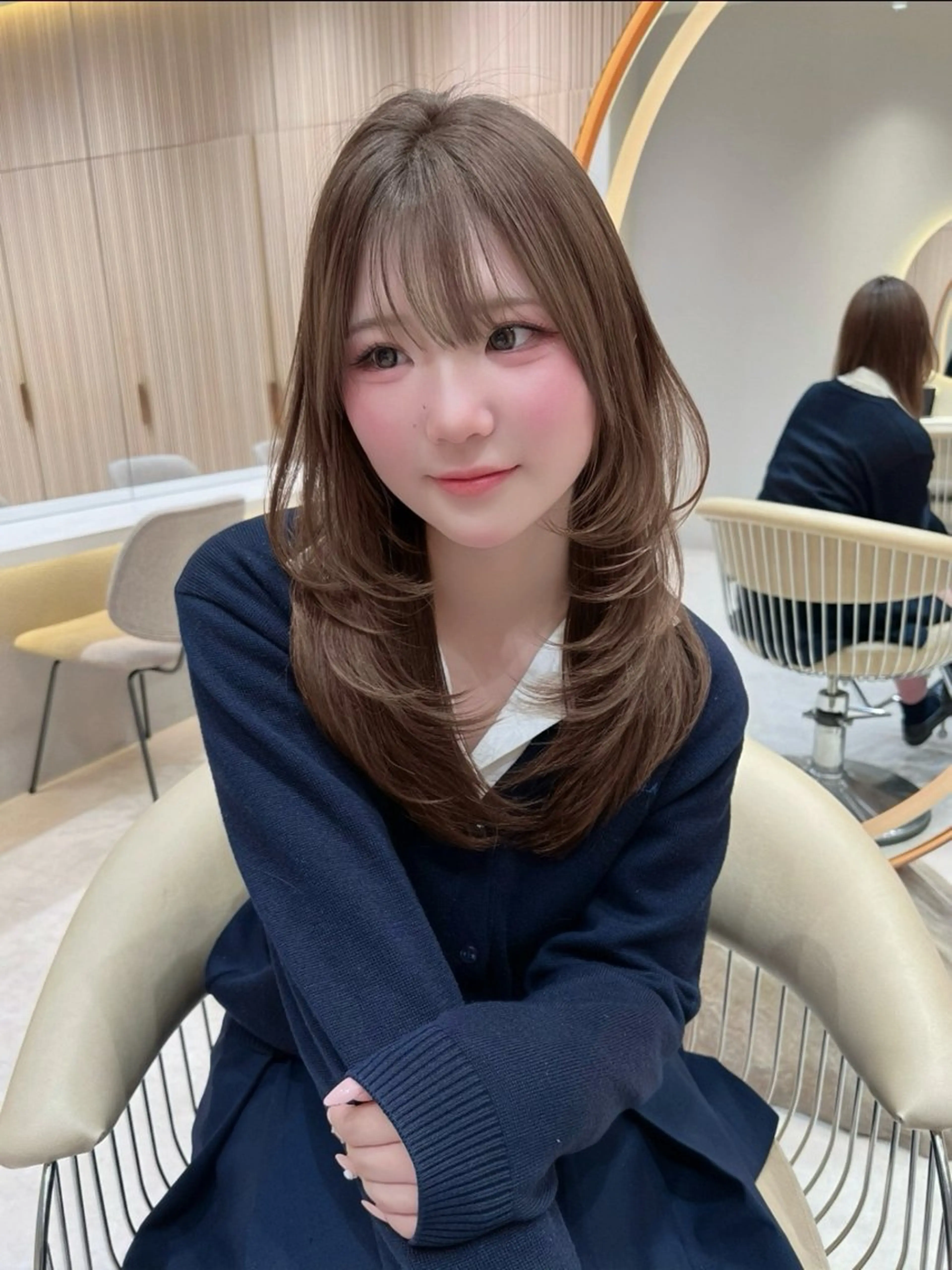 ロング カラー カット ヘアカラー トリートメント 興津/韓国レイヤー ダブルカラー美髪縮毛のヘアスタイル