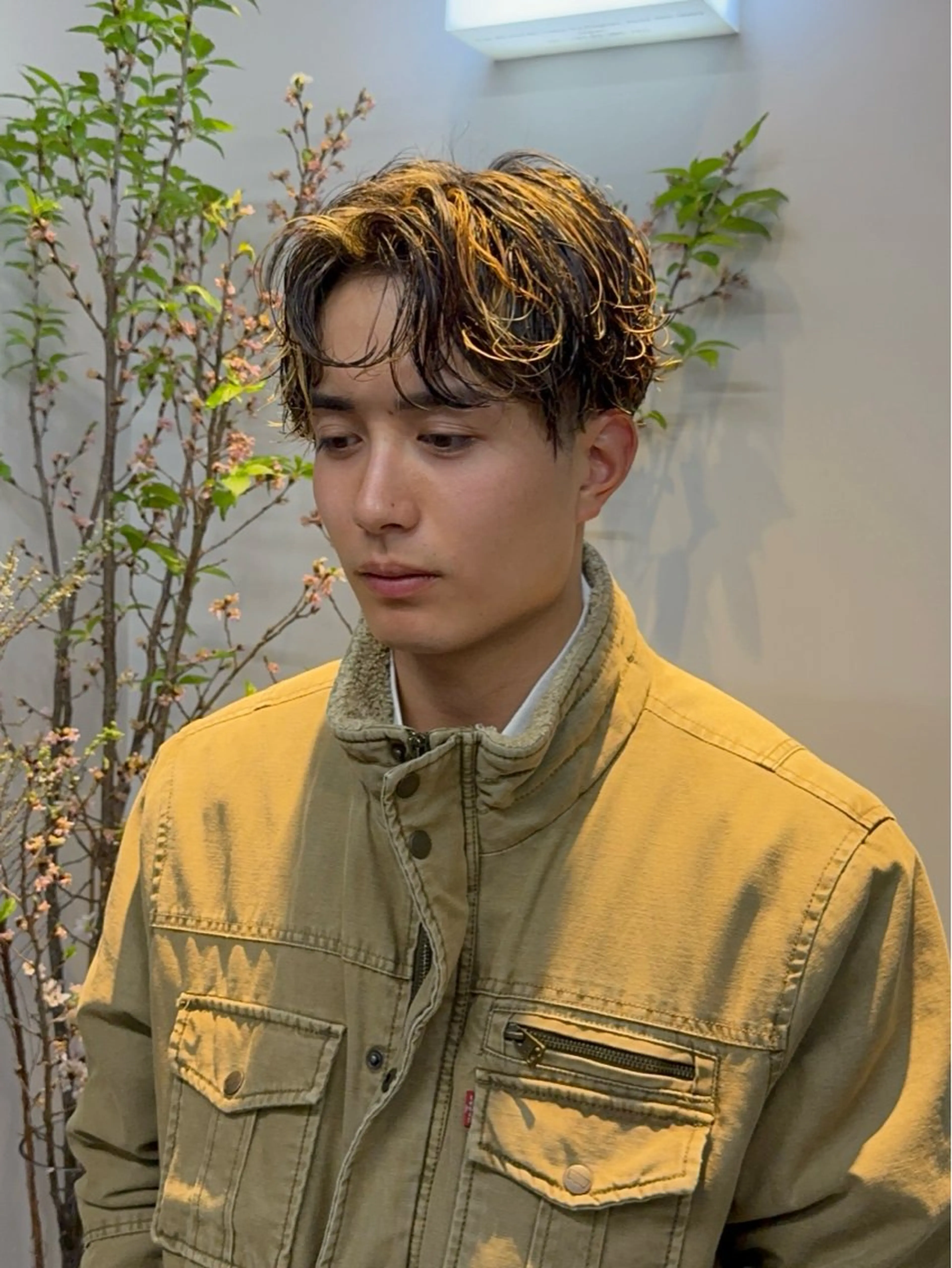 ショート カラー パーマ メンズ カット ヘアカラー ニュアンスパーマ/ 韓国ヘア/natsuのヘアスタイル