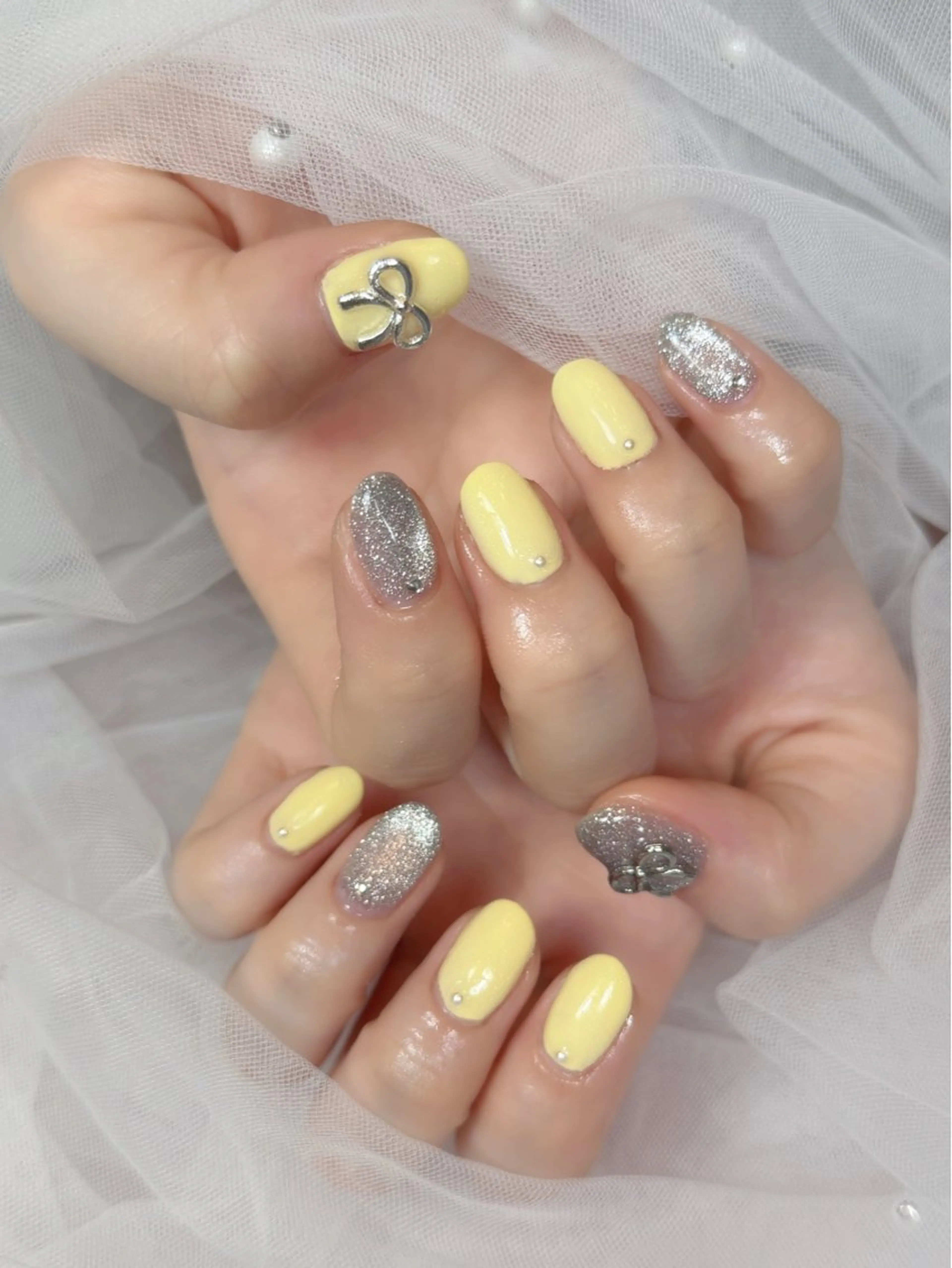 ネイル シルバー ハンドネイル Haney. MEIのネイルデザイン