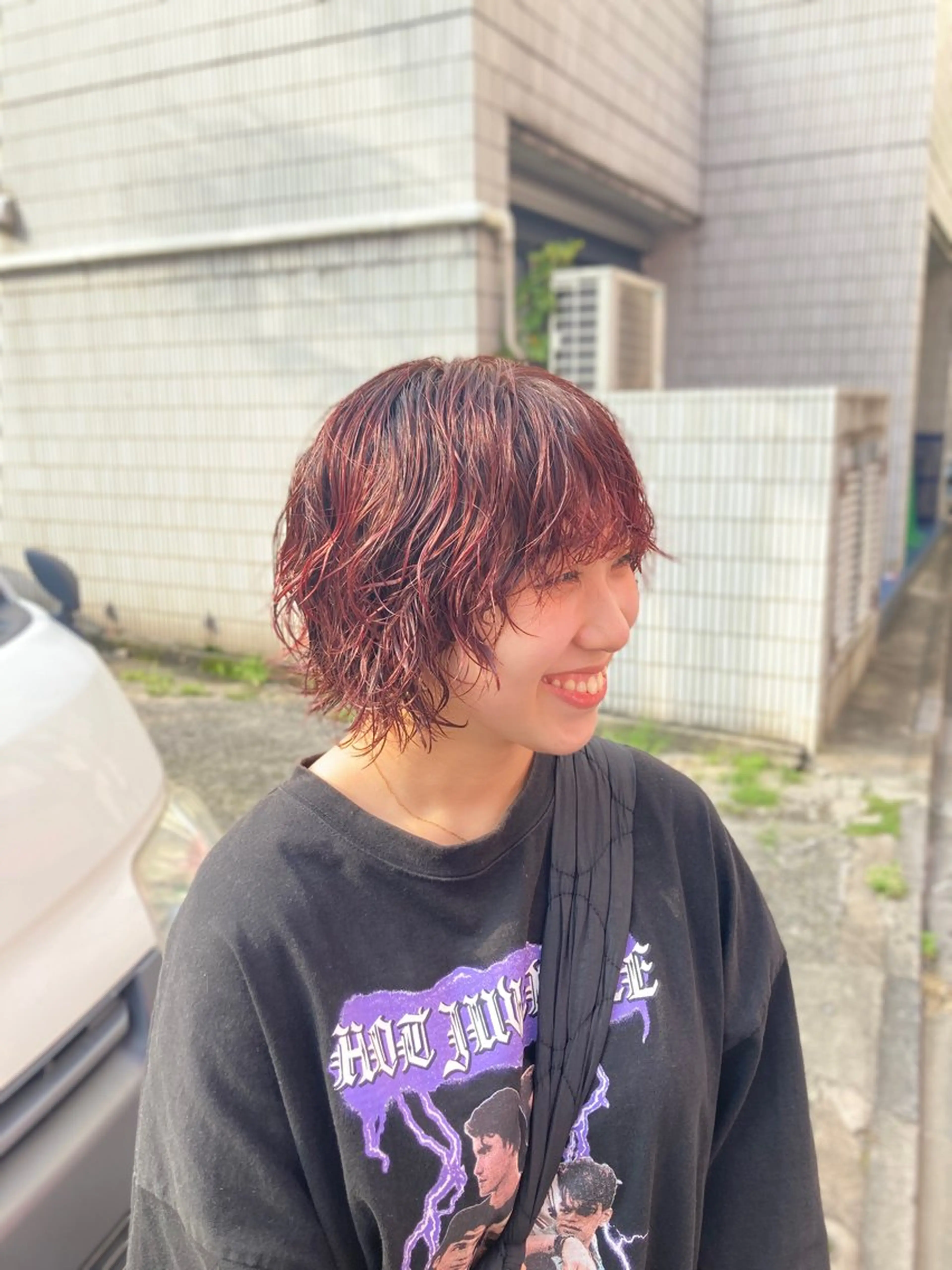 ショート カラー パーマ ヘアカラー パーマ ウルフレイヤー エクステ/kokiのヘアスタイル