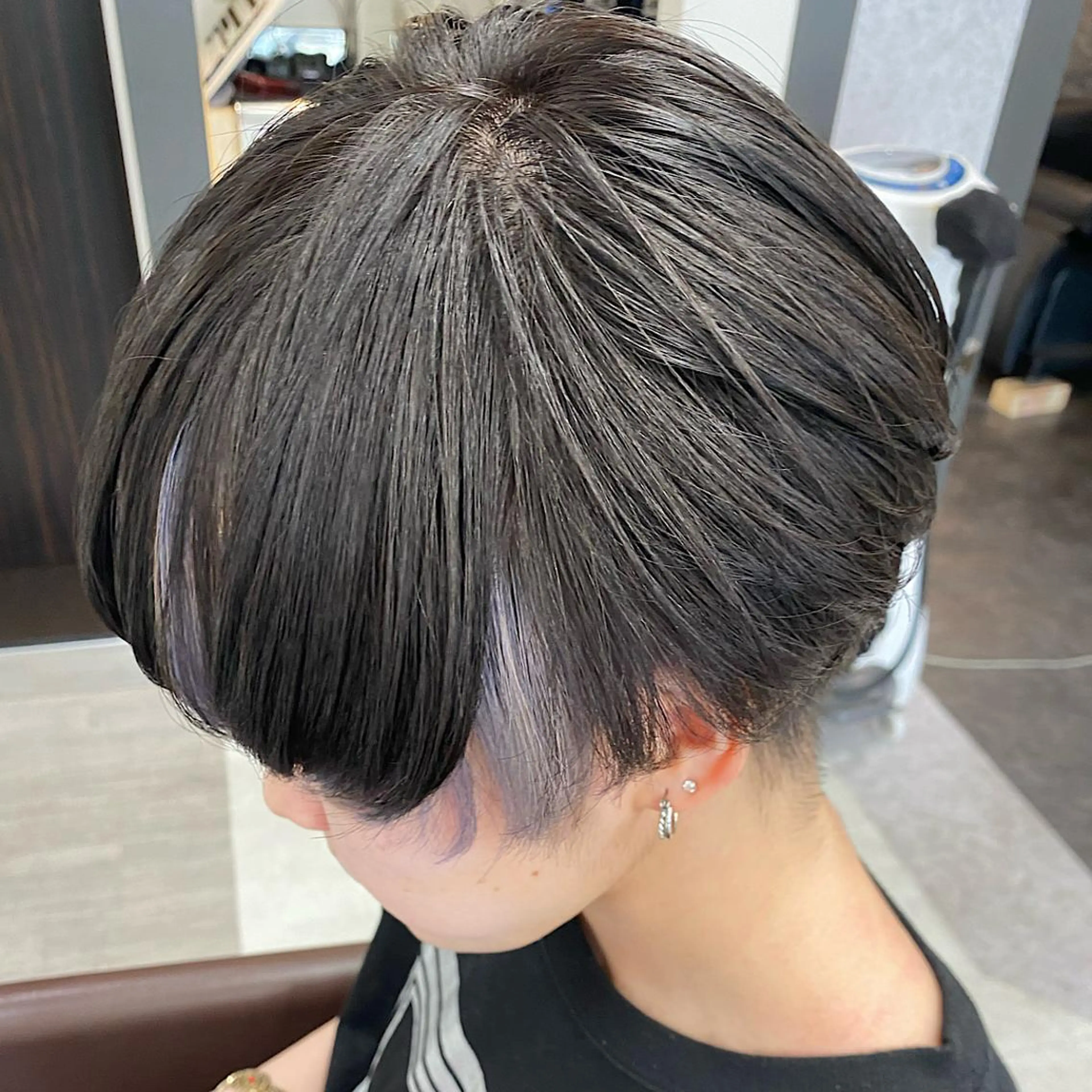 ショート カラー ミストバング  フェイスフレーミング ラベンダーカラー jill by gisel＿奥家のヘアスタイル