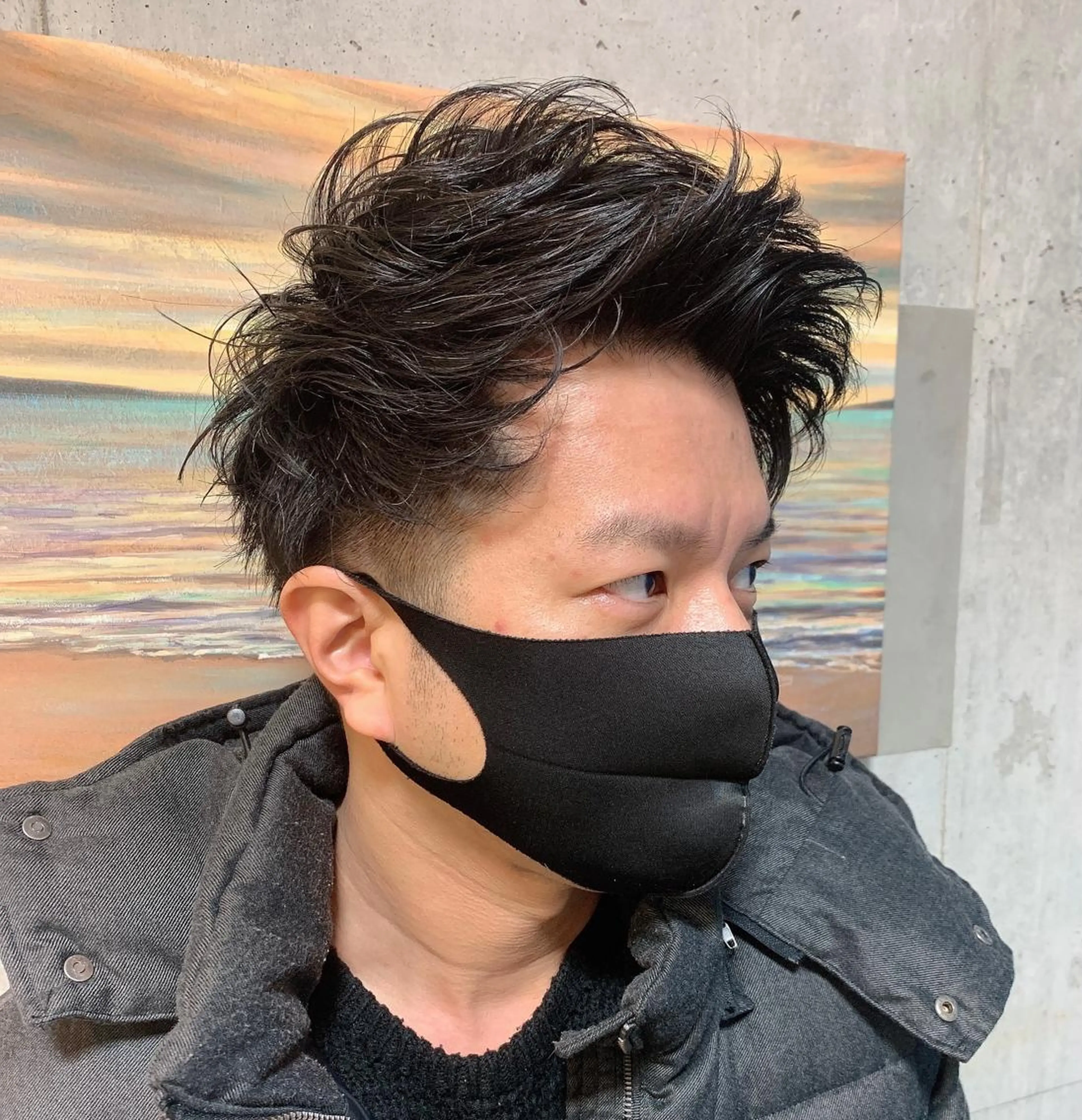 パーマ メンズ アップバング メンズパーマ カット パーマ ヘッドスパ Beach 代表 KENTAのヘアスタイル