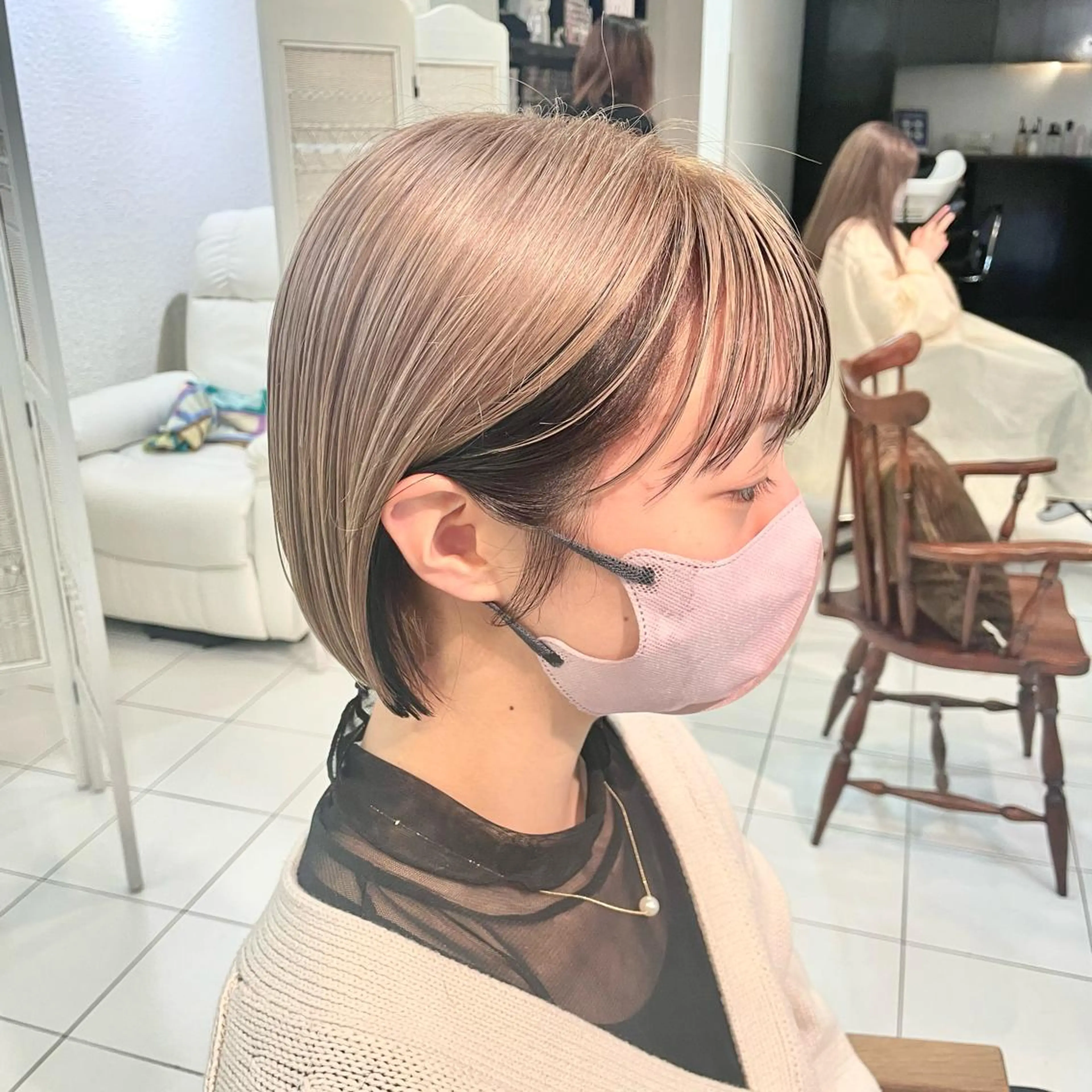 ショート 切りっぱなしボブ ボブ 透明感カラー/ 寺田千雅子のヘアスタイル