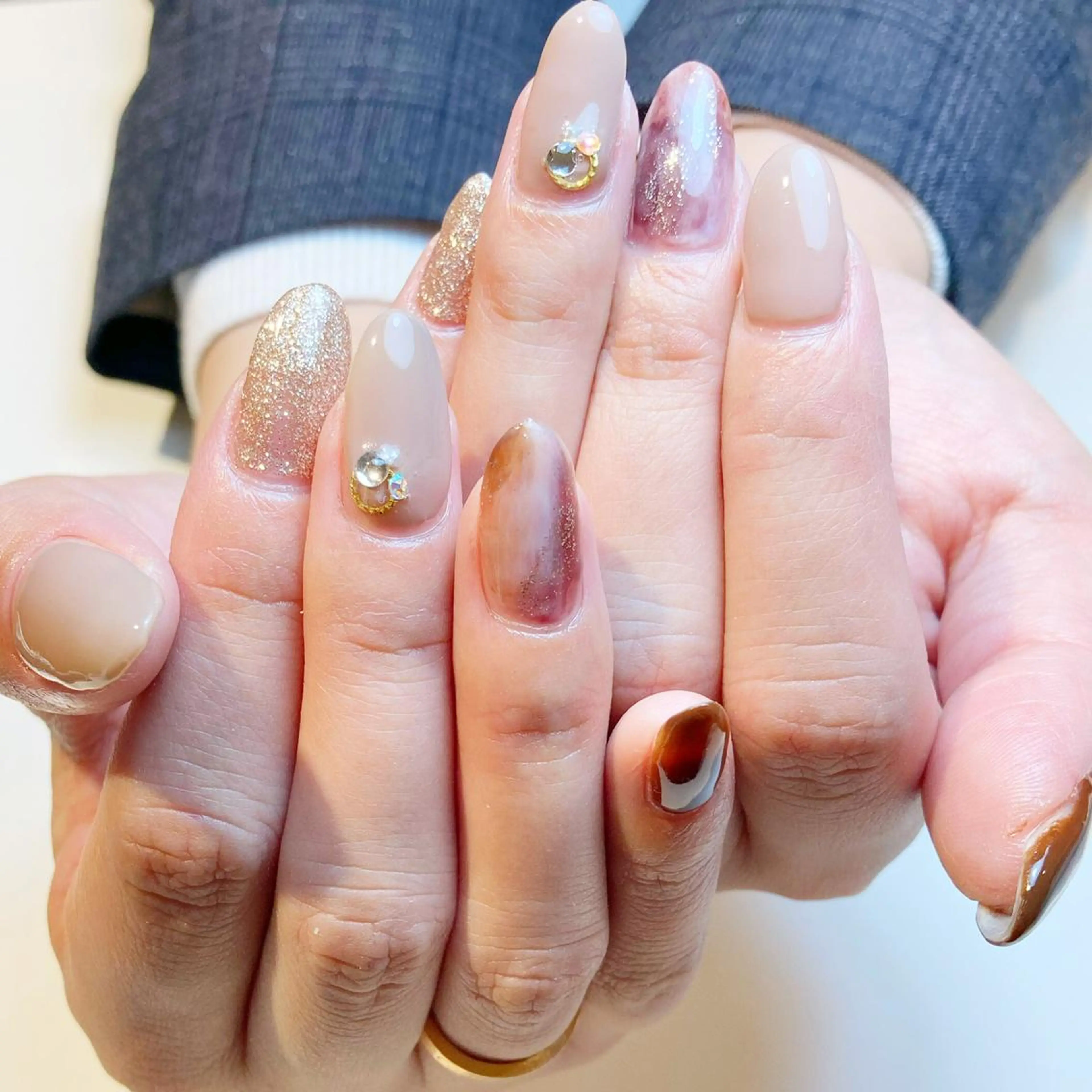 ネイル オフィスネイル シンプルネイル ハンドネイル NailSalon liberのネイルデザイン