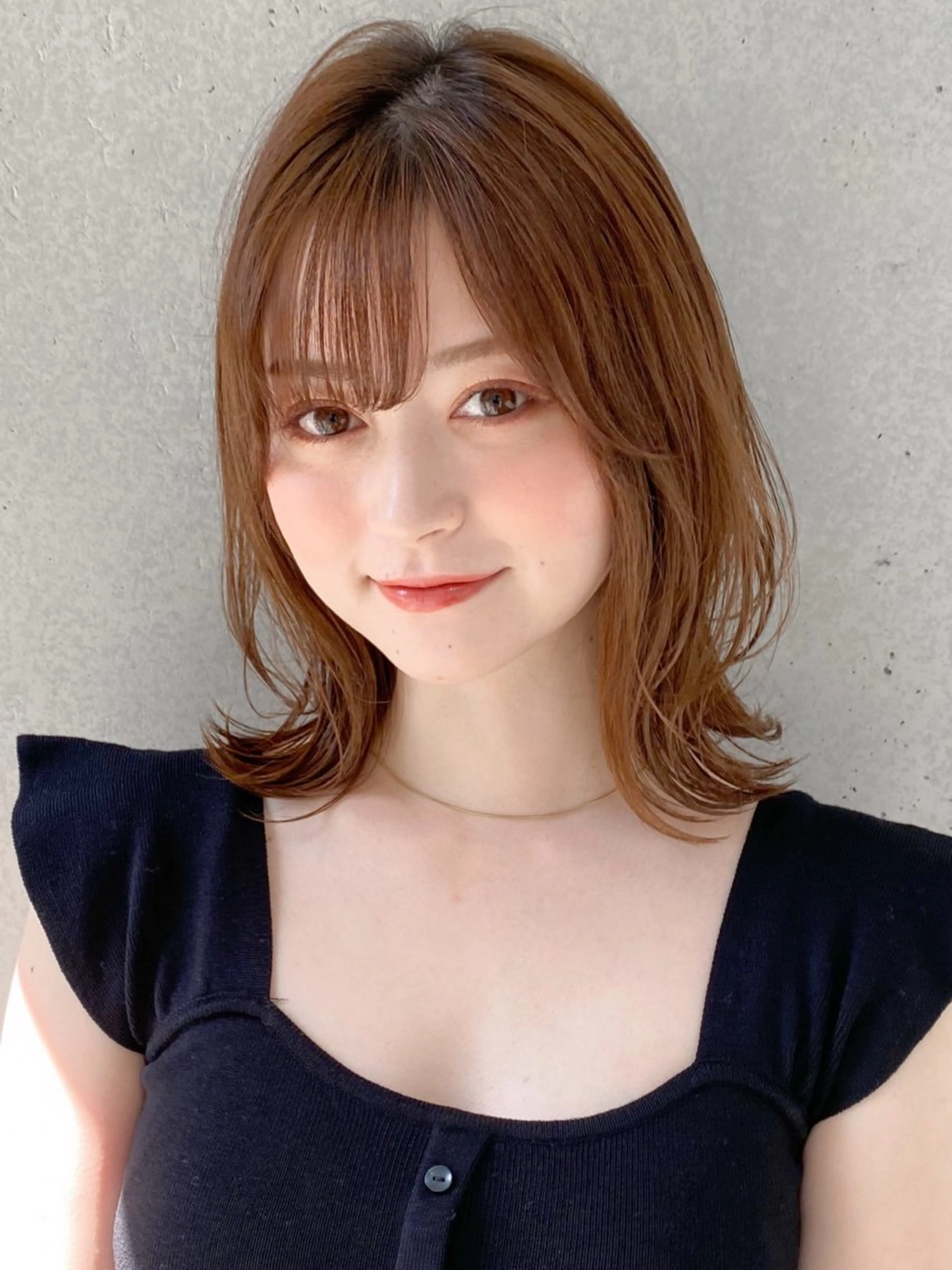 ミディアム カラー ボブレイヤー ボブ くびれヘア レイヤーカット レイヤー×髪質改善✨ 渋谷/佐藤侑哉のヘアスタイル