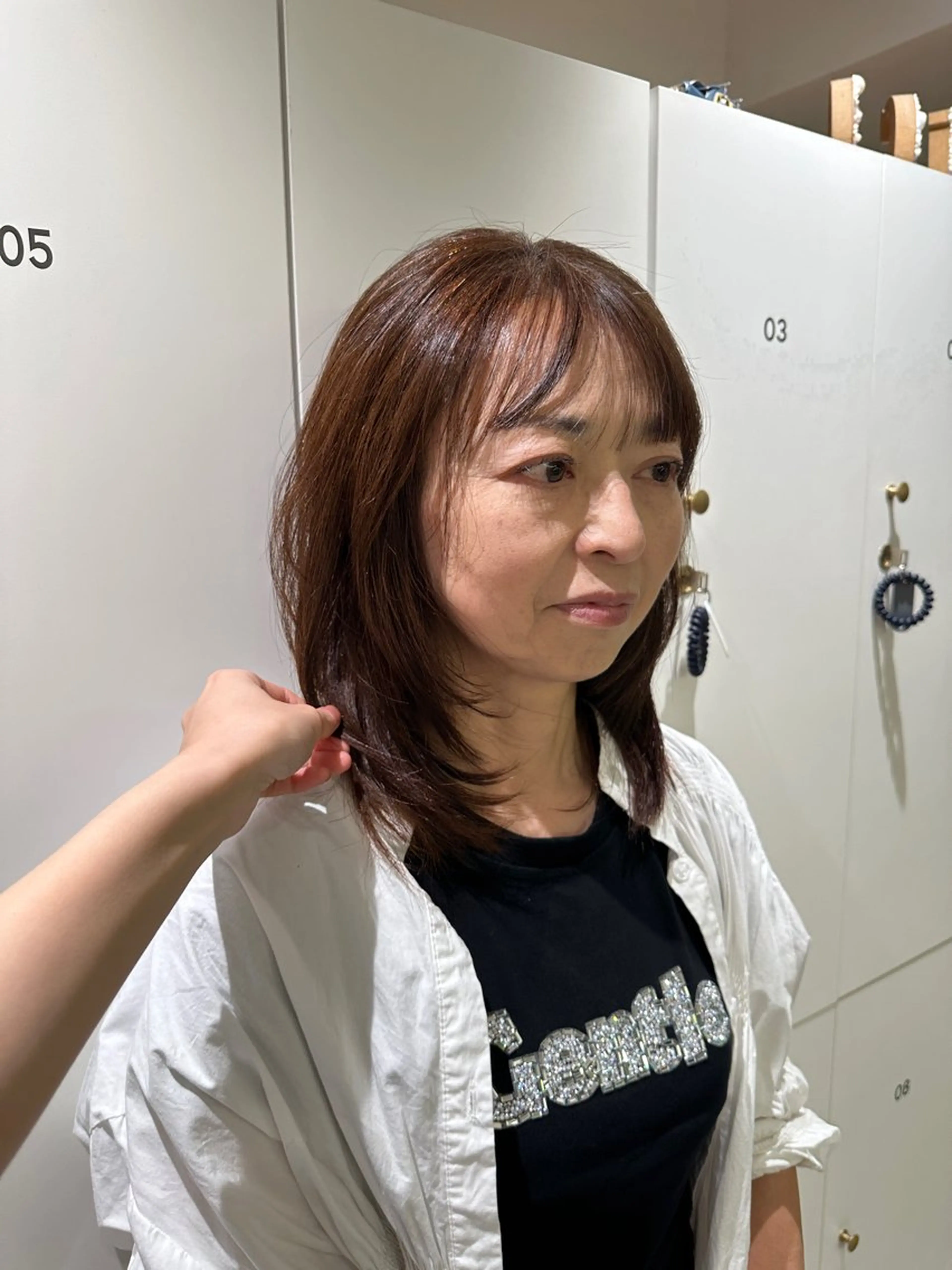 ミディアム レイヤーカット 切りっぱなし/髪質 改善矯正/さやか🫧のヘアスタイル