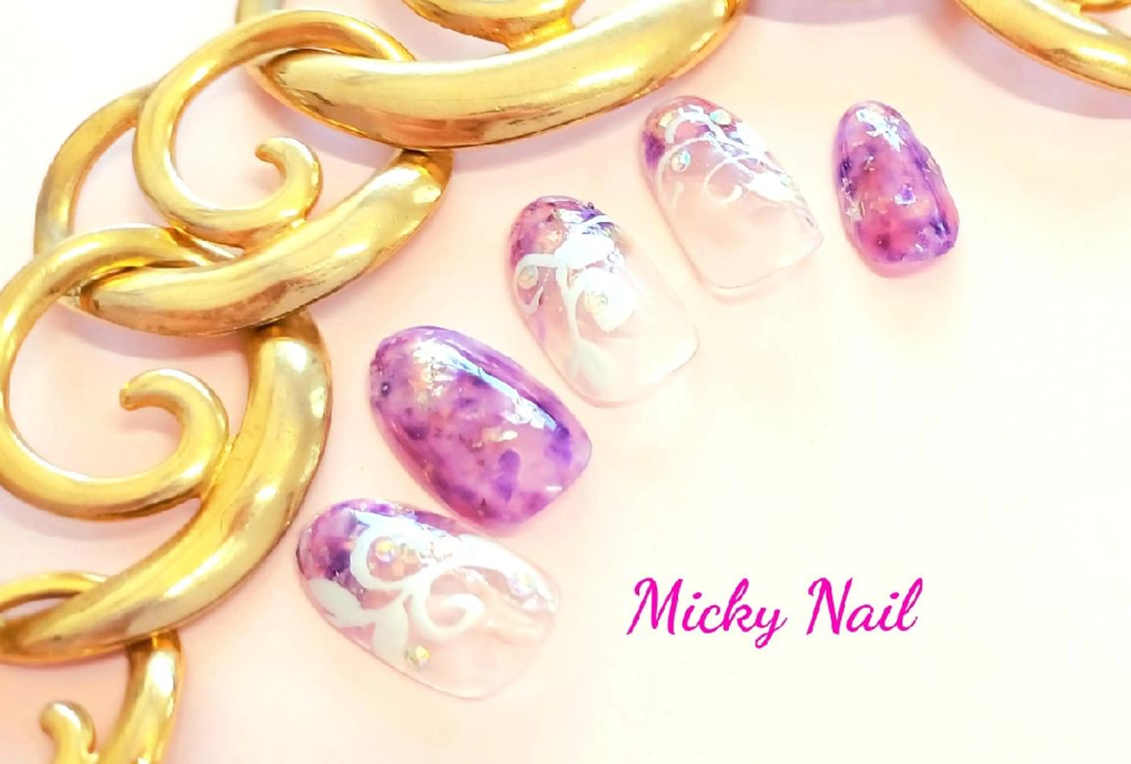 ミディアム ネイル パープルカラー パープル Micky nail chikushinoのその他イメージ