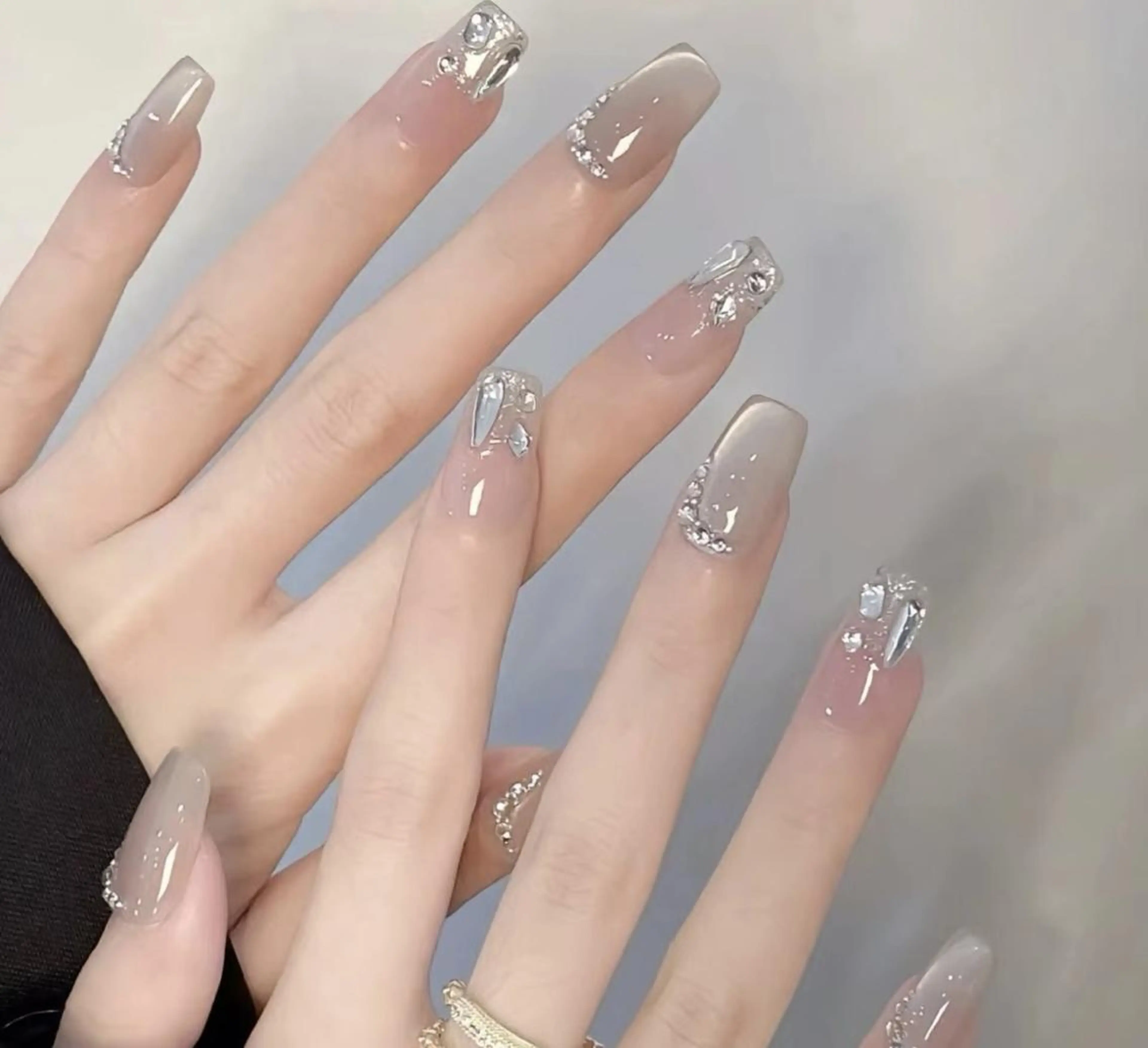 お得★マグネットネイル+両手6本韓国ワンホンストーン★5500円(ソフトジェルオフ無料)の写真