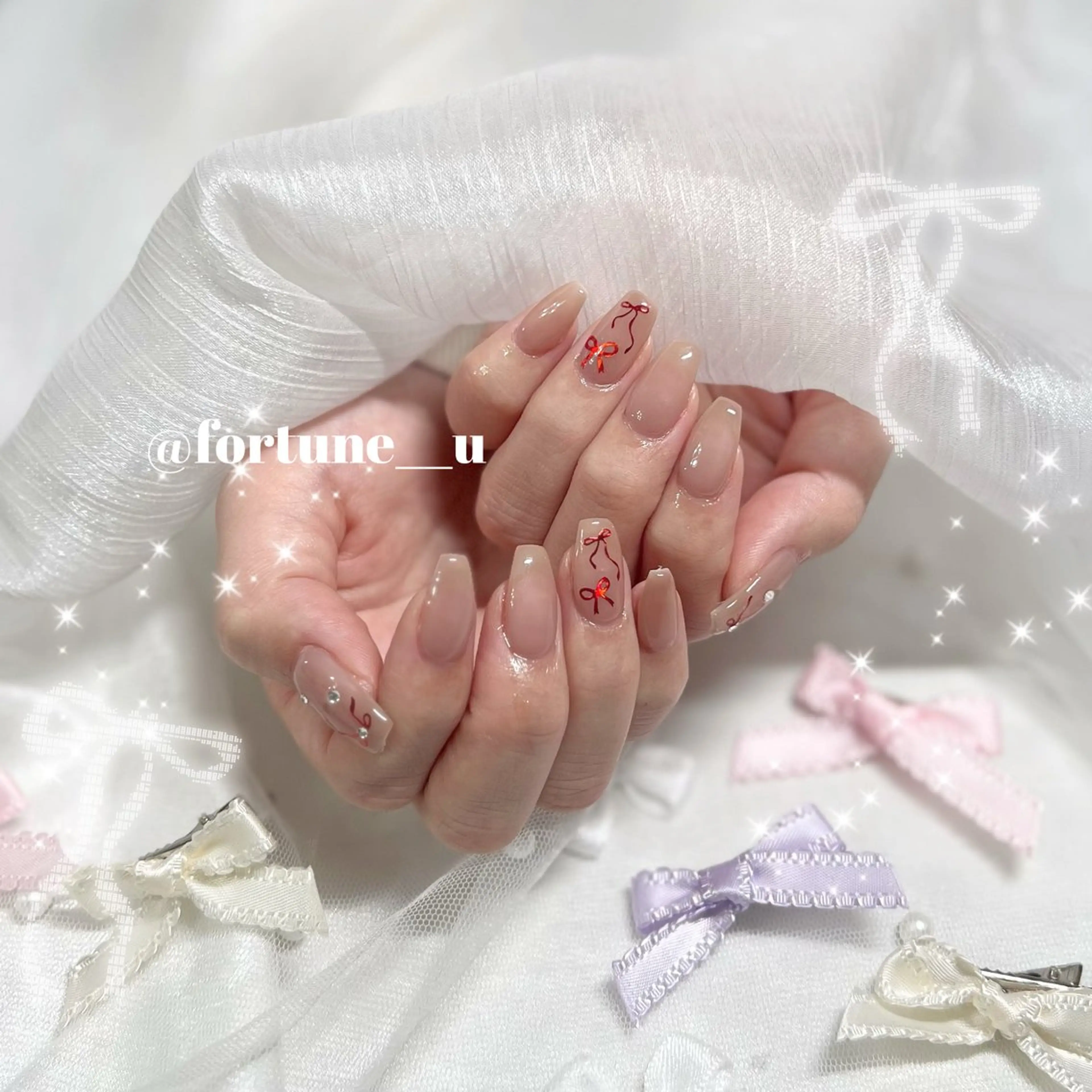 ネイル ガーリー 韓国ネイル ワンホンネイル ハンドネイル 💜5/4空✩.* Yuuna💜のネイルデザイン