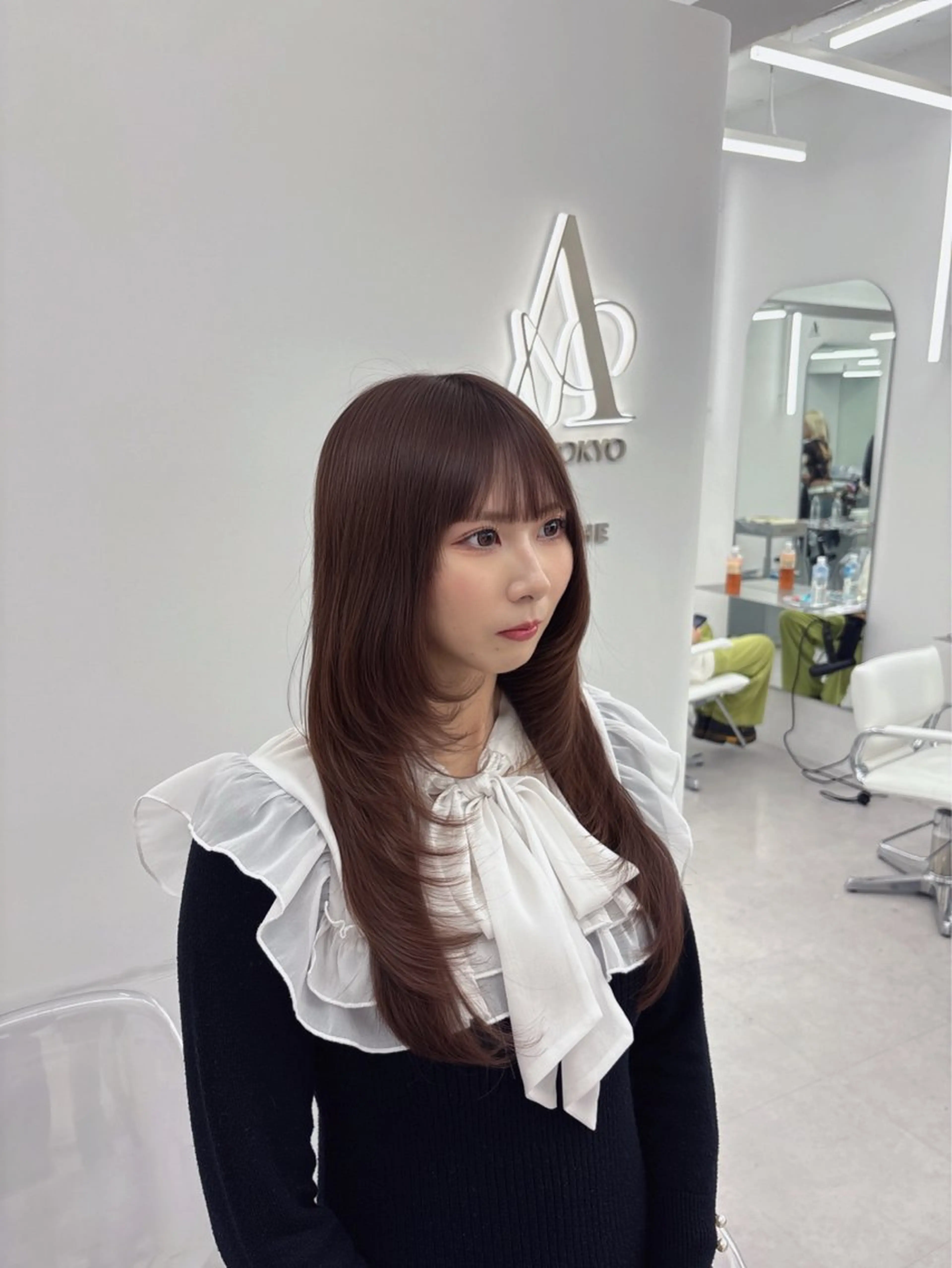 ロング 韓国ヘア/レイヤー/ 顔まわり足立遥奈のヘアスタイル