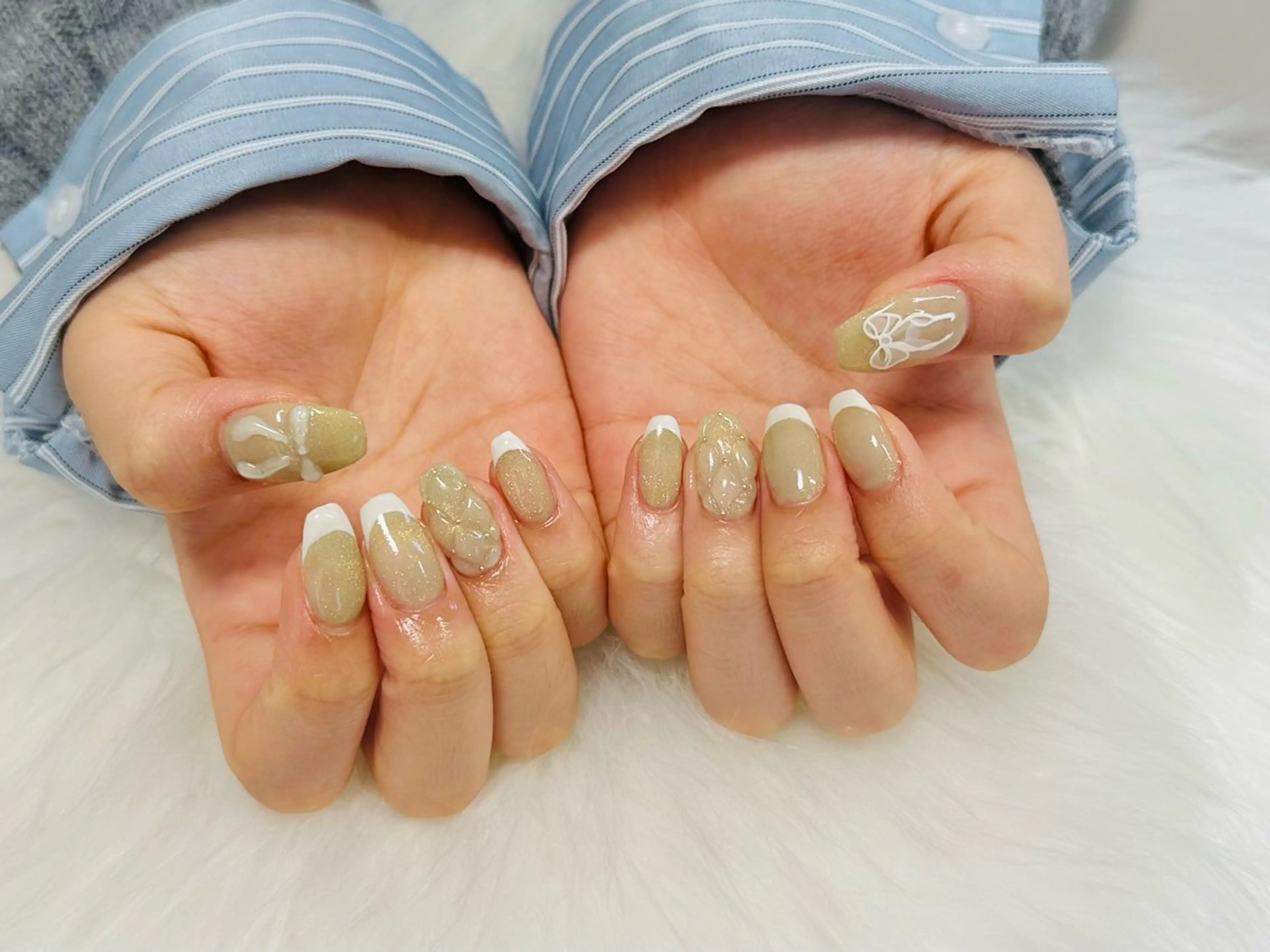 ネイル アートネイル クリアネイル ぷっくりネイル nailsalon oluoluのネイルデザイン