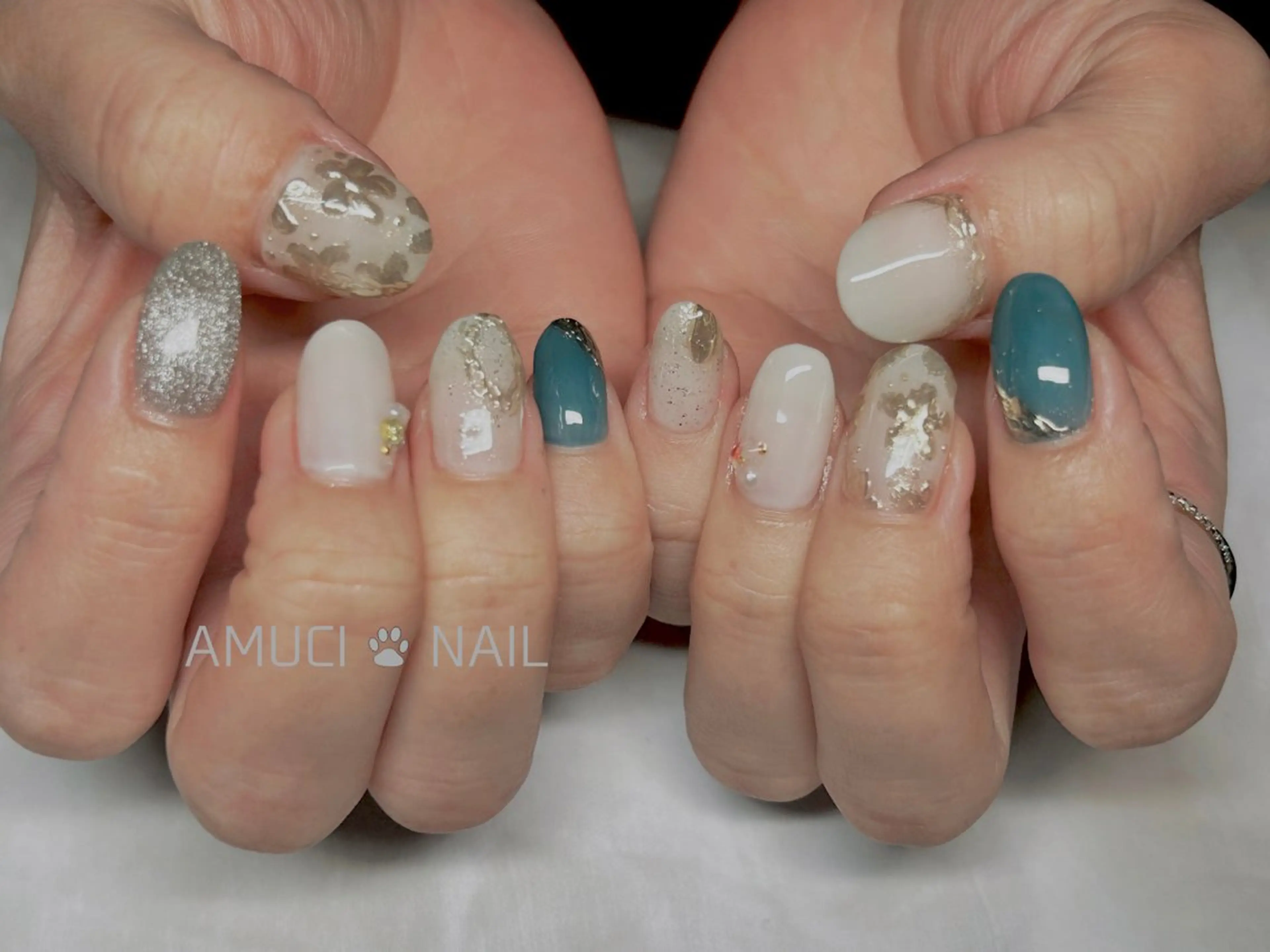 ネイル アートネイル 持ち込み ニュアンスネイル ハンドネイル AMUCI NAIL Shihomiのネイルデザイン