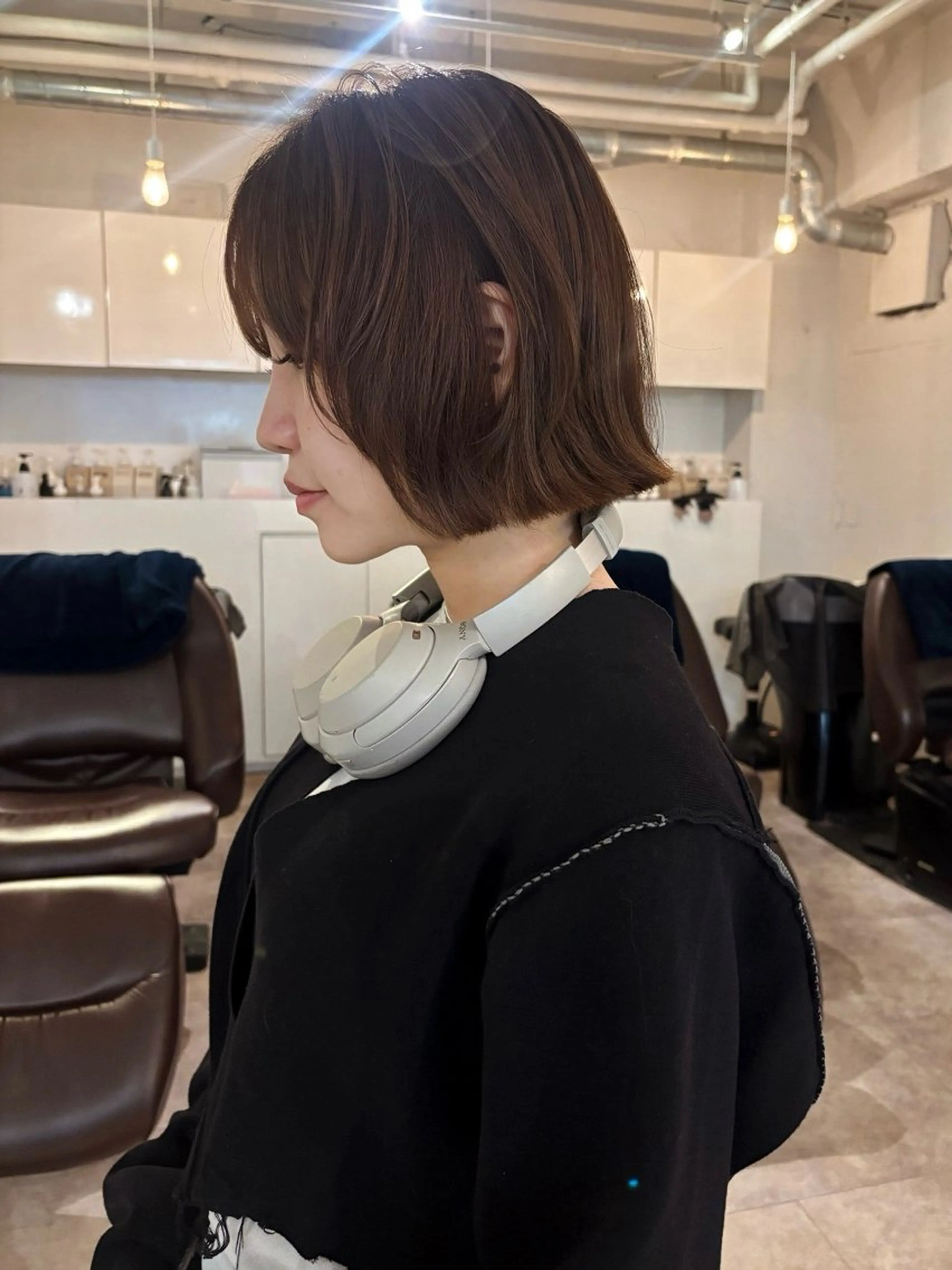 ショート ボブレイヤー ボブ レイヤーカット カット ヘアカラー トリートメント 🍑透明感hair ・NENE🍑のヘアスタイル