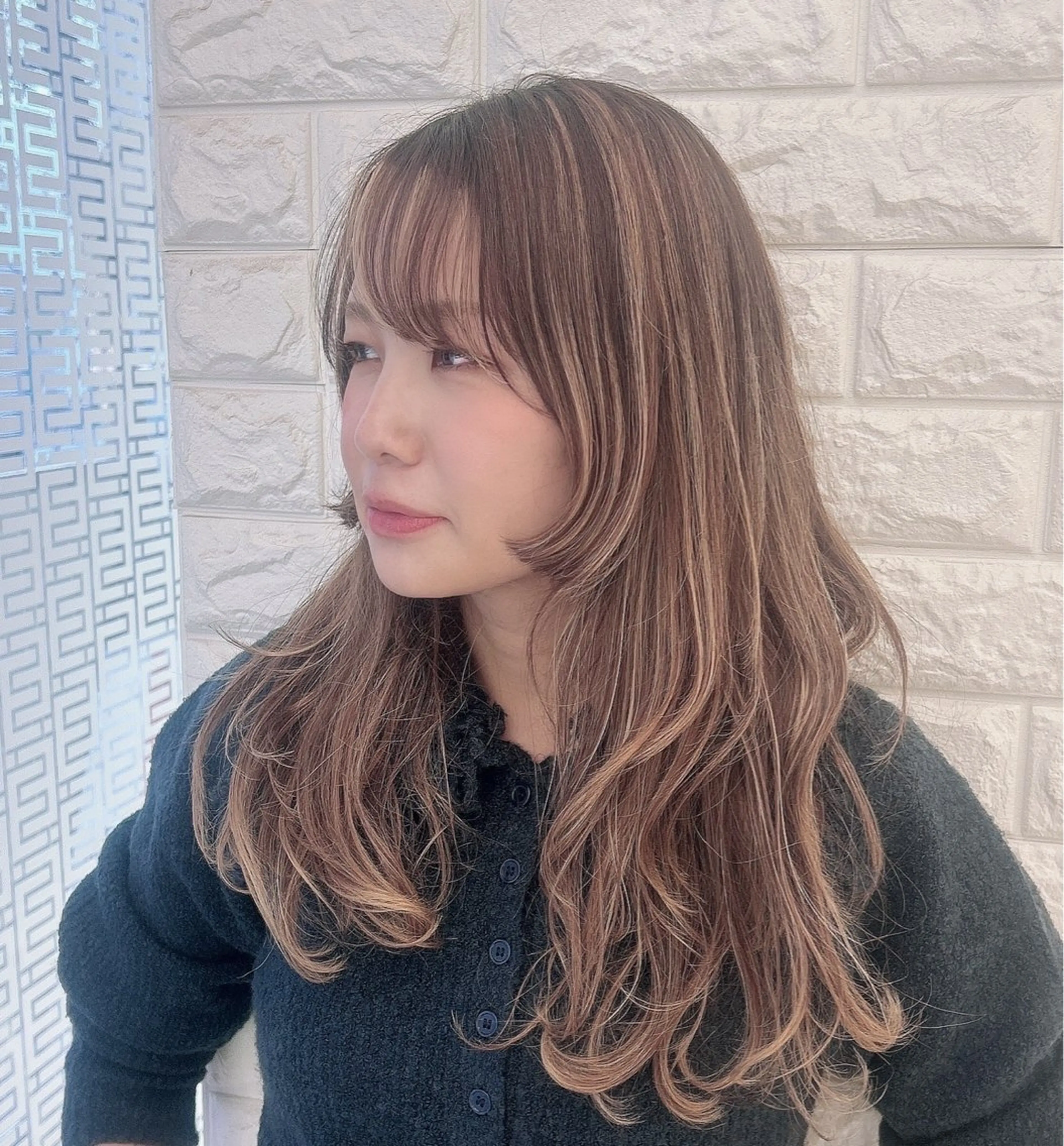 ロング 姫カット レイヤーカット 中嶋 礼愛のヘアスタイル