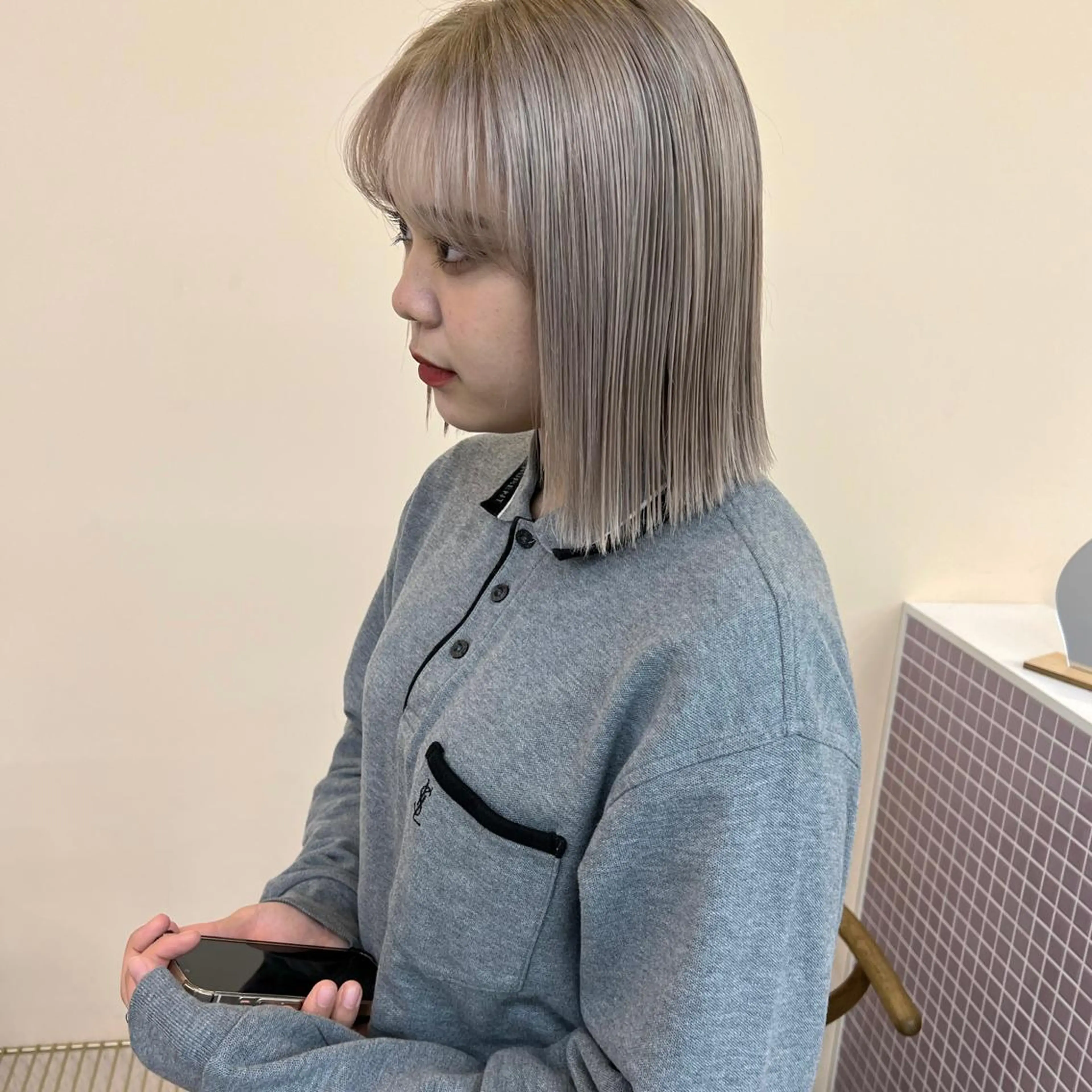 ミディアム カラー 舟橋耀/ブリーチカラ ー/レイヤーカットのヘアスタイル